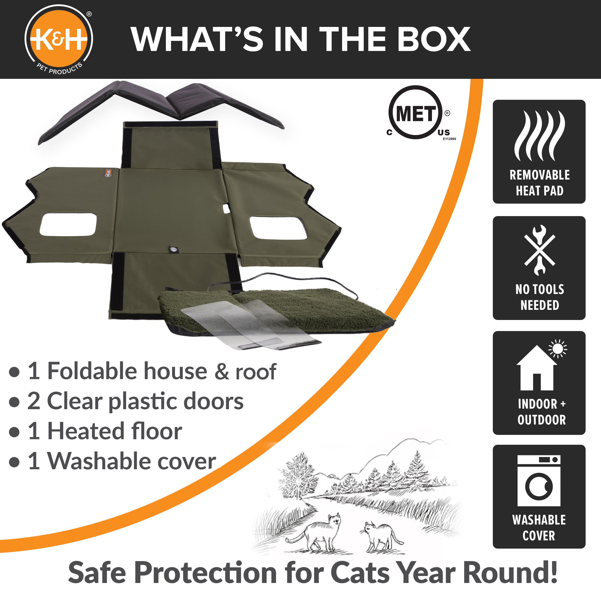 k-h-thermo-outdoor-kitty-house-maison-chat-chauffante-olive image 8