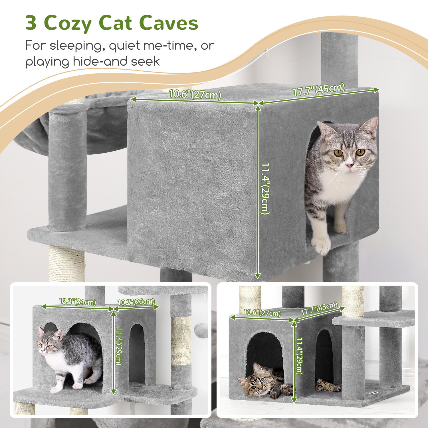 globlazer-f-series-f71-arbre-chat-gris-clair-71-pouces-griffoir image 4