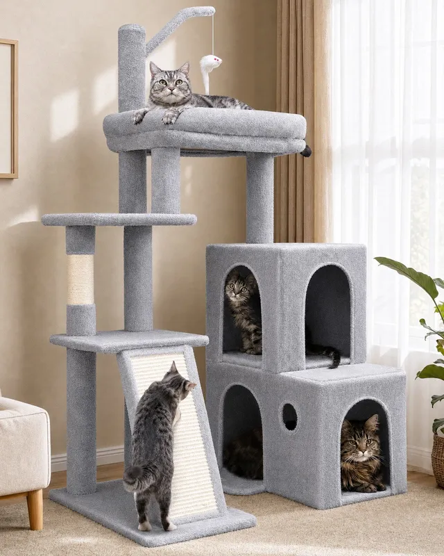 globlazer-f50-arbre-chat-gris-clair-127-cm-compact image 1