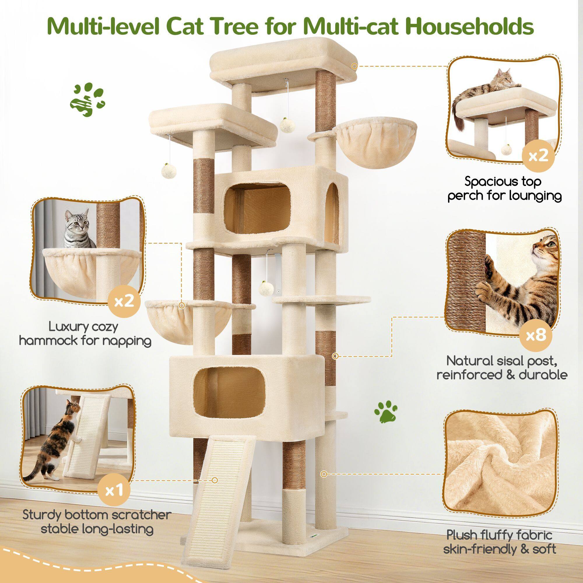 globlazer-s-series-s77e-arbre-chat-beige-77-pouces-grand image 5