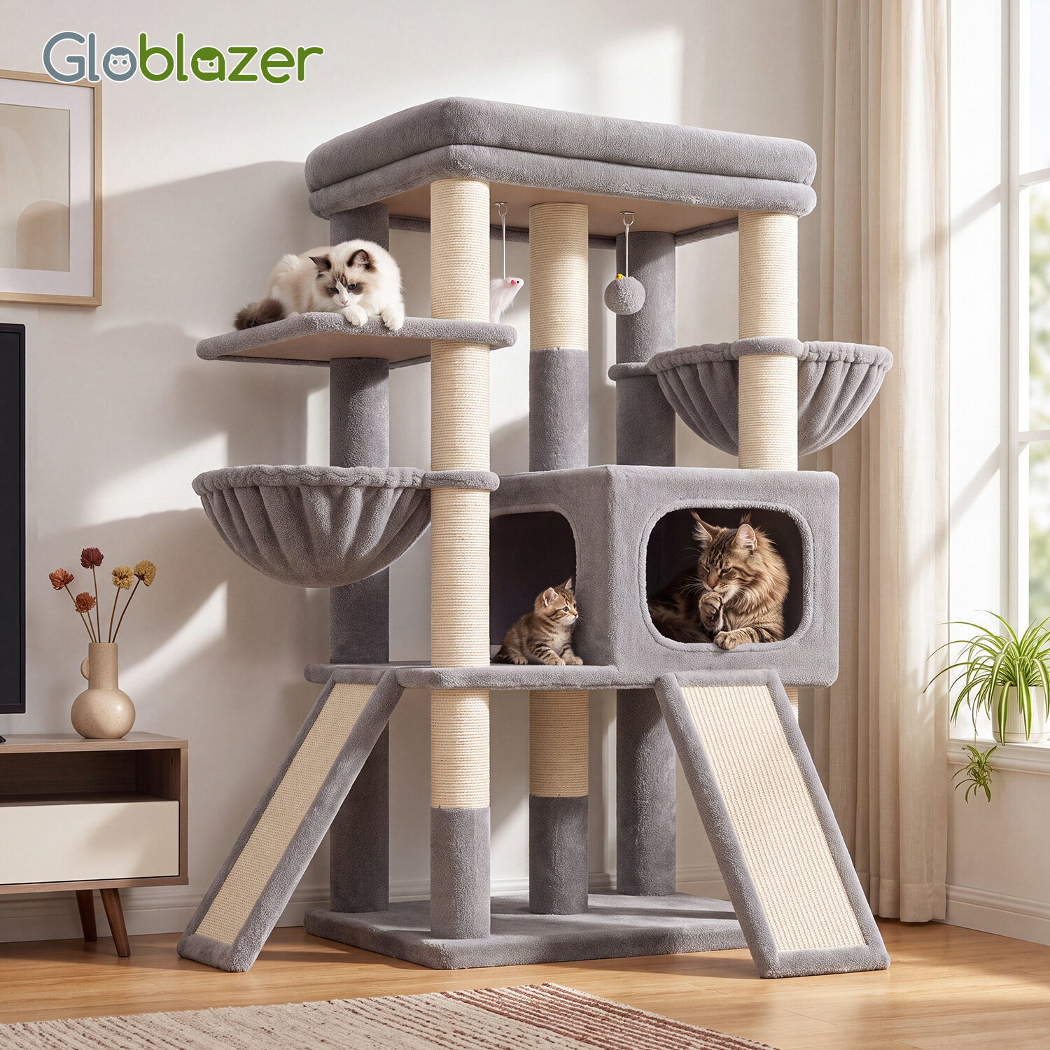 globlazer-s-series-s52f-arbre-chat-perchoir-large-robuste image 8