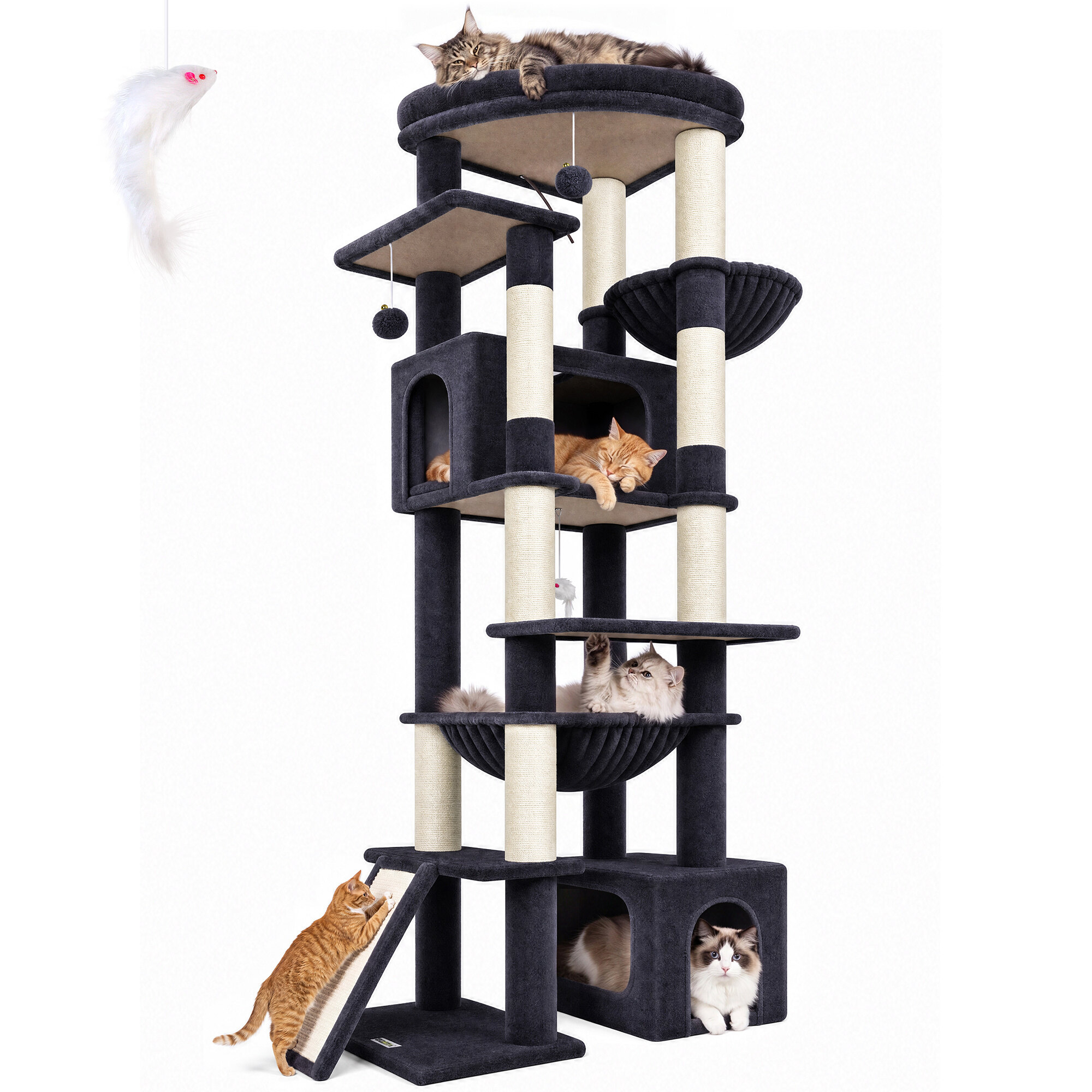 globlazer-f76e-arbre-chat-gris-fonc-193-cm image 2