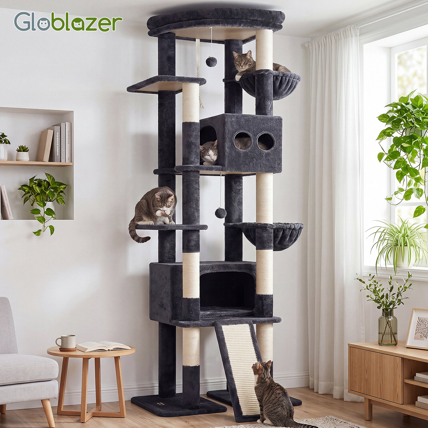 globlazer-s-series-s84e-arbre-chat-gris-fonc-213-cm image 8