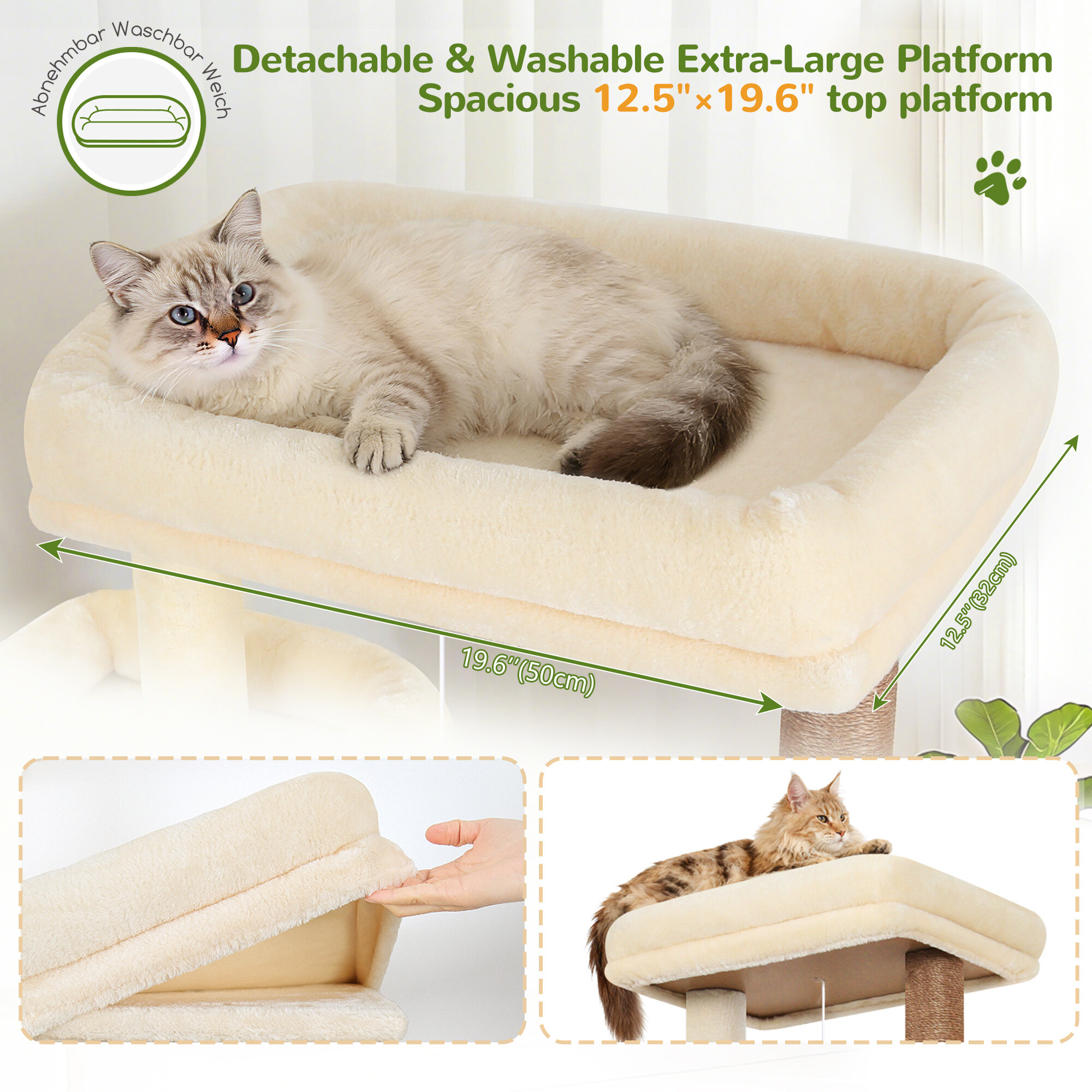 globlazer-s-series-s77e-arbre-chat-beige-77-pouces-grand image 3
