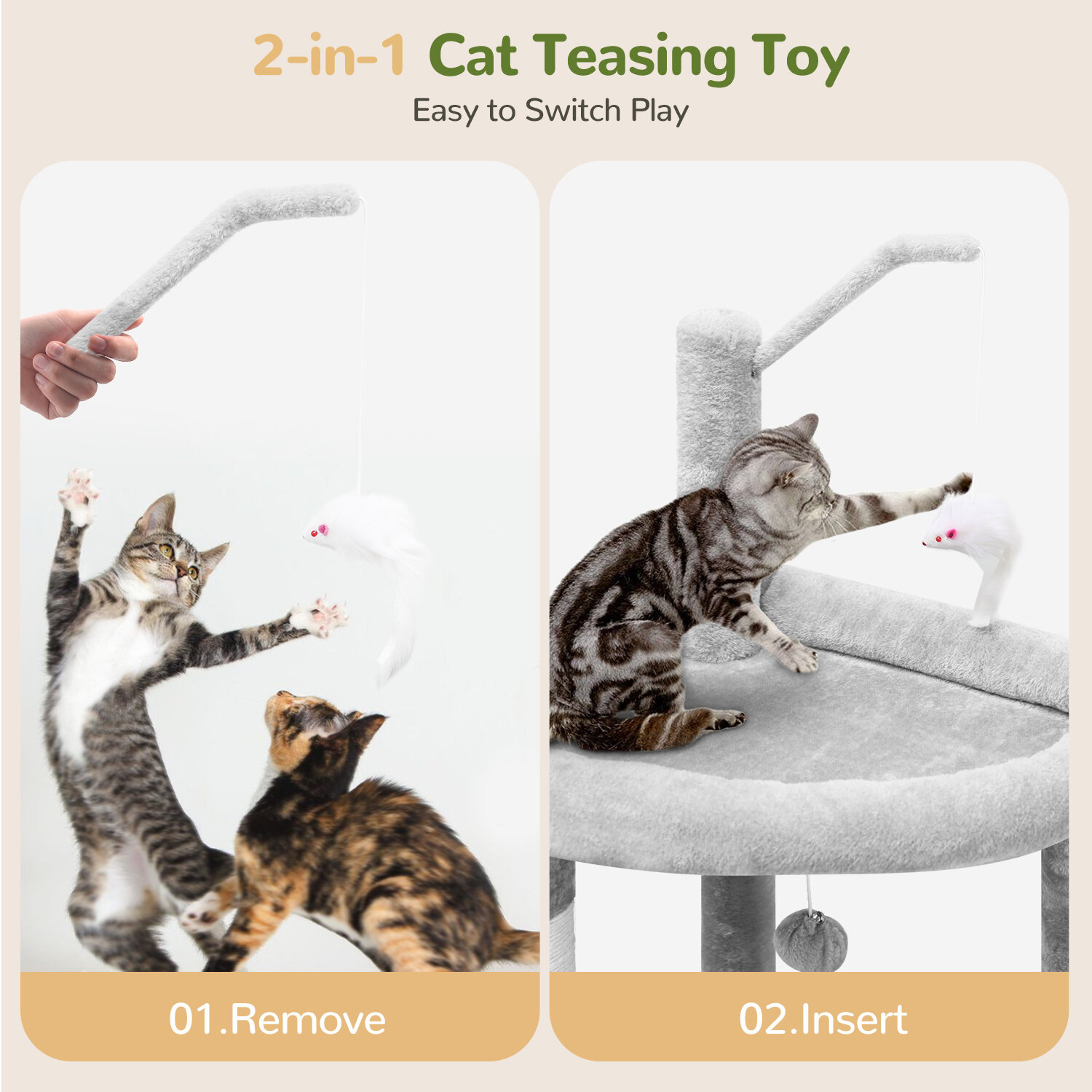 globlazer-f64-arbre-chat-gris-clair-64-pouces-adulte image 8