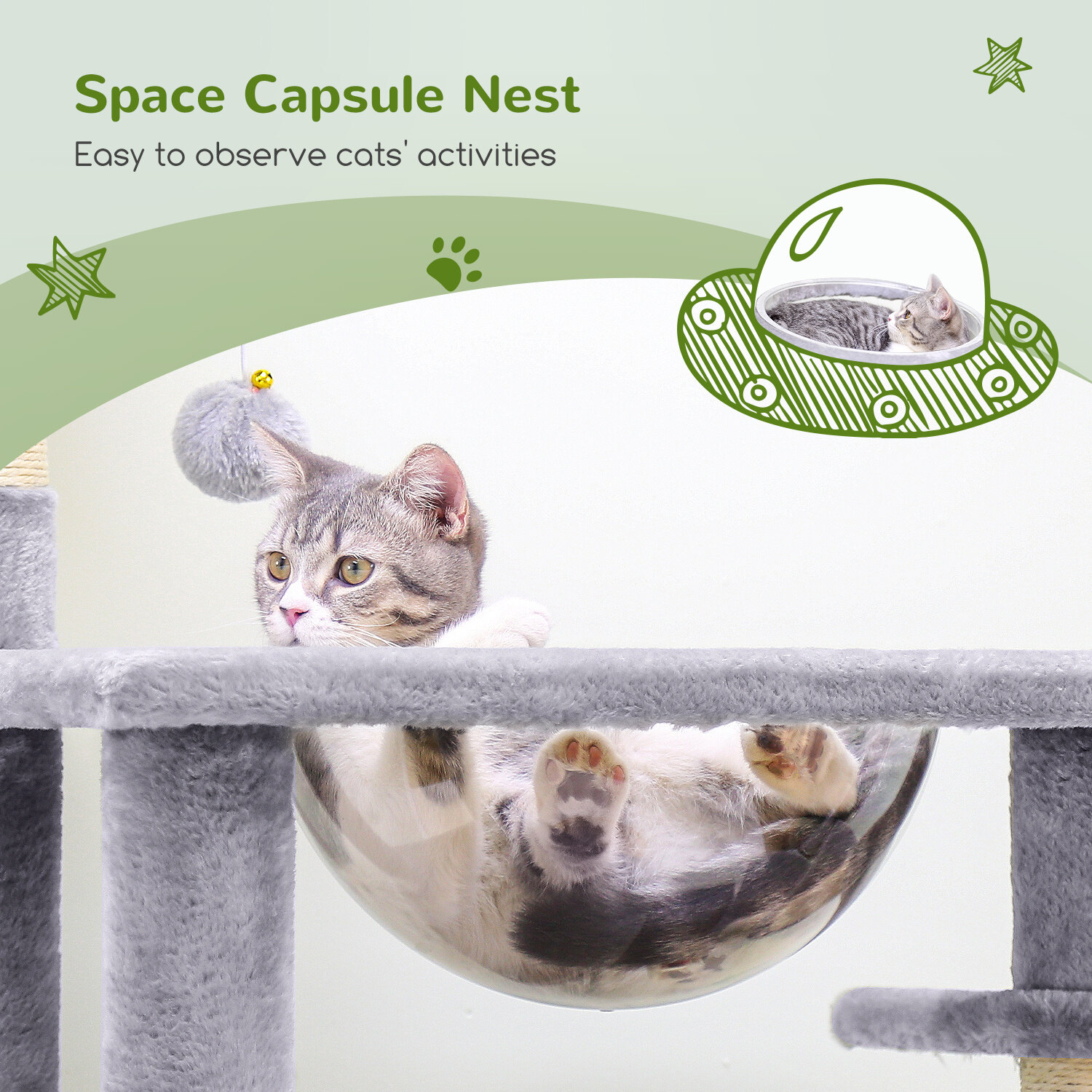 globlazer-f57-arbre-chat-gris-clair-57-pouces-niche image 3