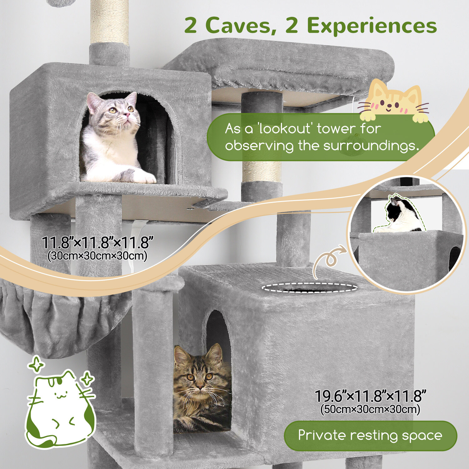 globlazer-f-series-f76-arbre-chat-gris-clair-76-pouces image 3