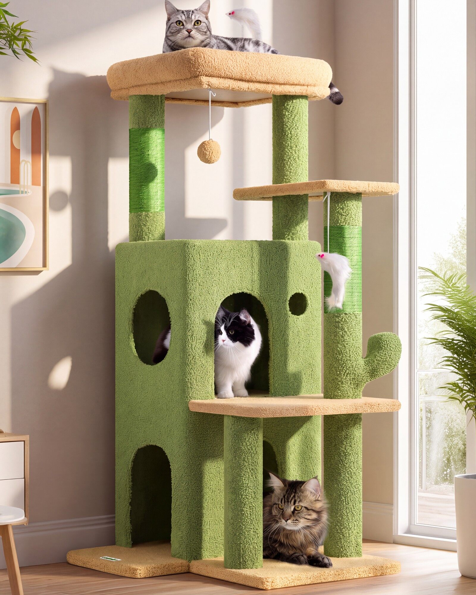 globlazer-f-series-fc50-arbre-chat-grand-chat-vert-127-cm image 1