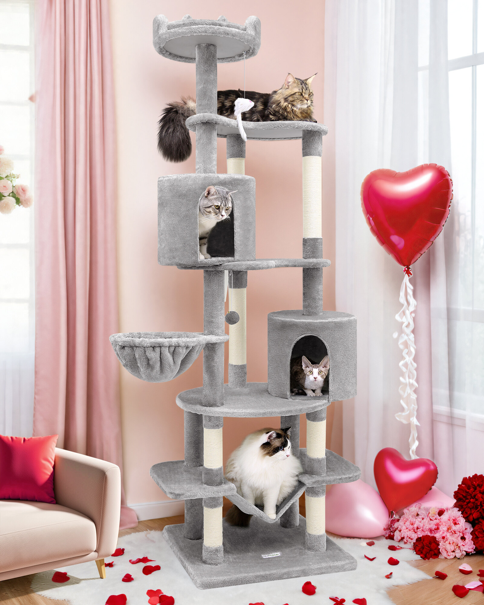 globlazer-c-series-c81-max-arbre-chat-gris-clair-206-cm image 3