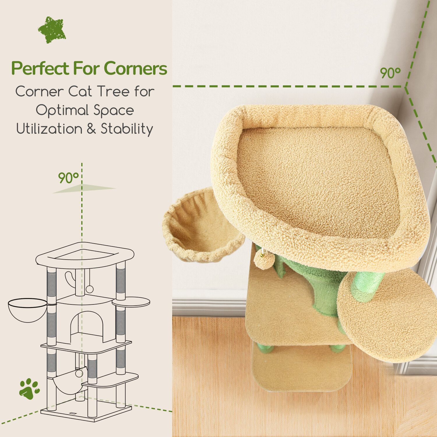 globlazer-c-series-c51-arbre-chat-cactus-51-pouces-vert image 3