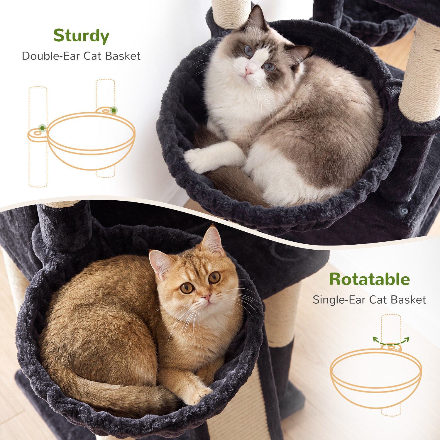 globlazer-f-series-f75b-arbre-chat-gris-fonc-75-pouces-haut image 6
