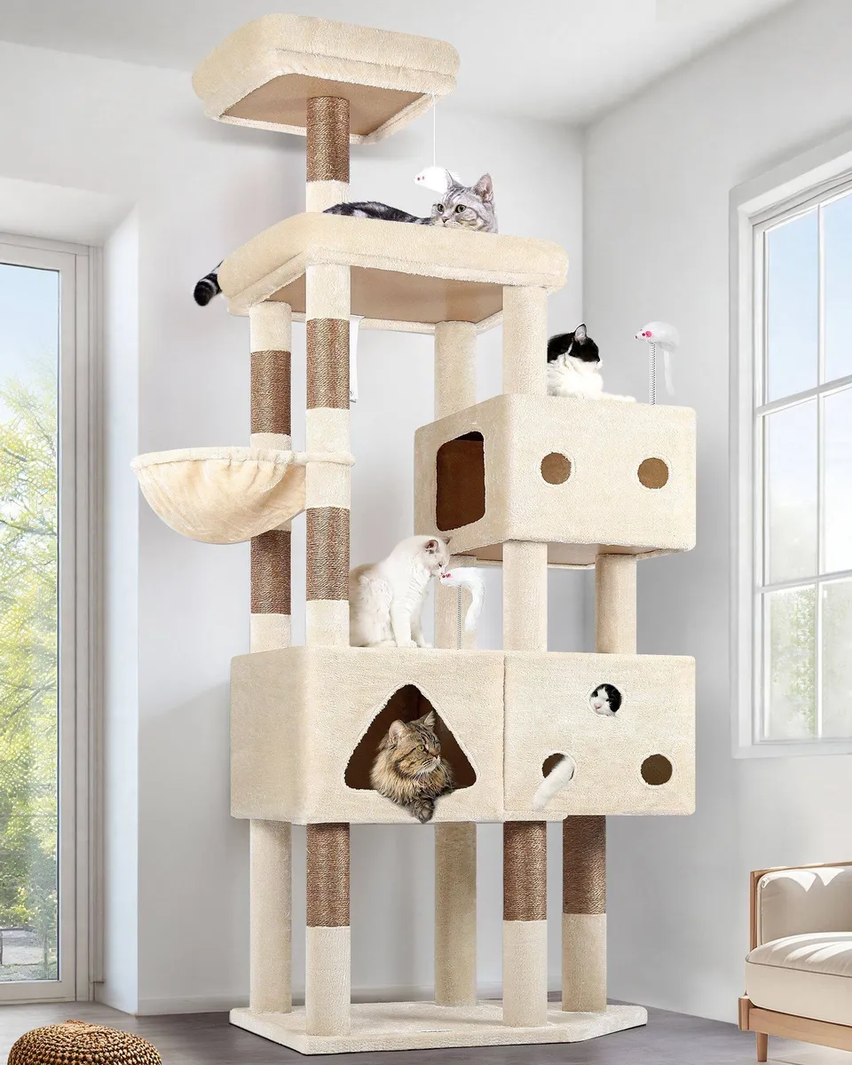 globlazer-f81-arbre-chat-81-pouces-beige-large image 1