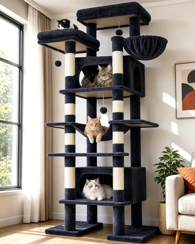 globlazer-f83b-tour-chat-gris-fonc-83-pouces-tr-s-grand image 1