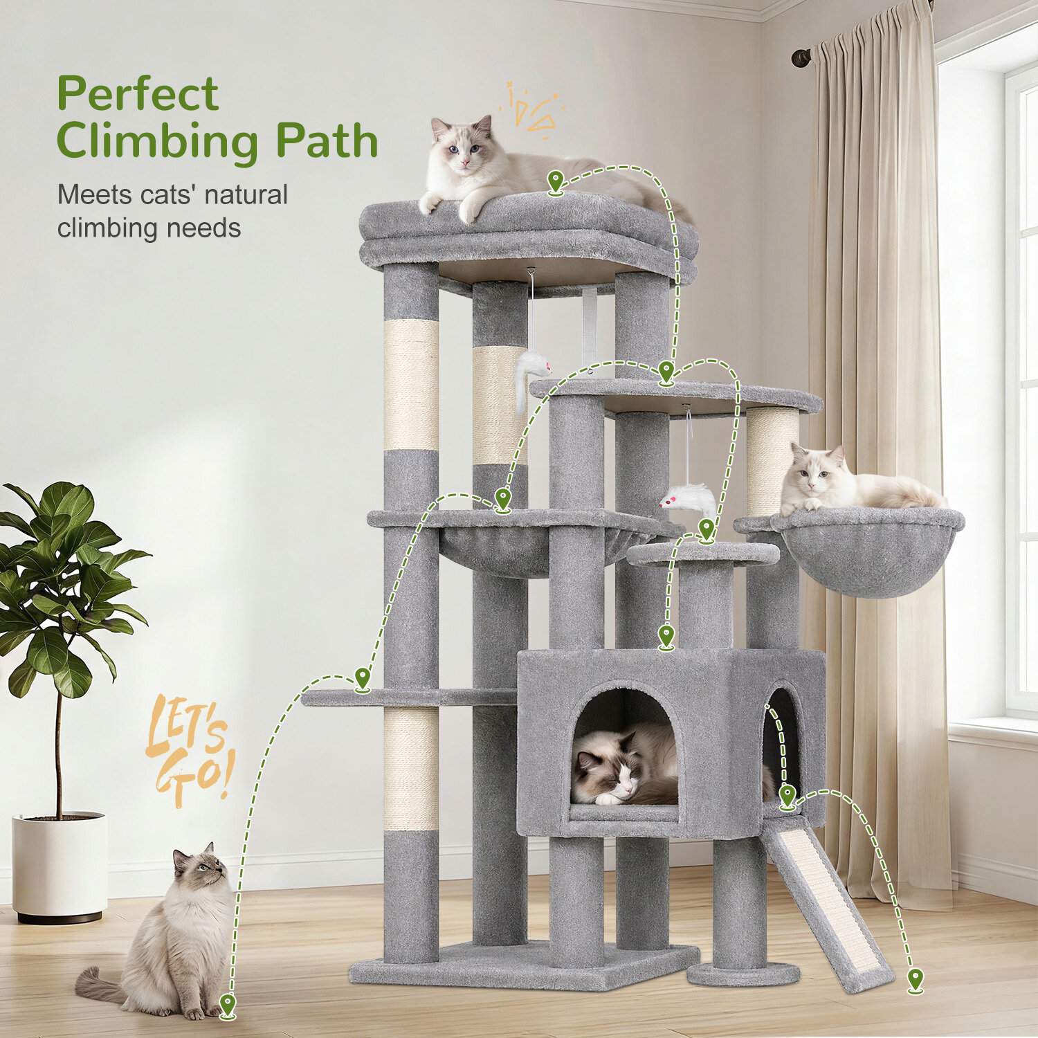 globlazer-s51-arbre-chat-gris-clair-130-cm-stable image 8
