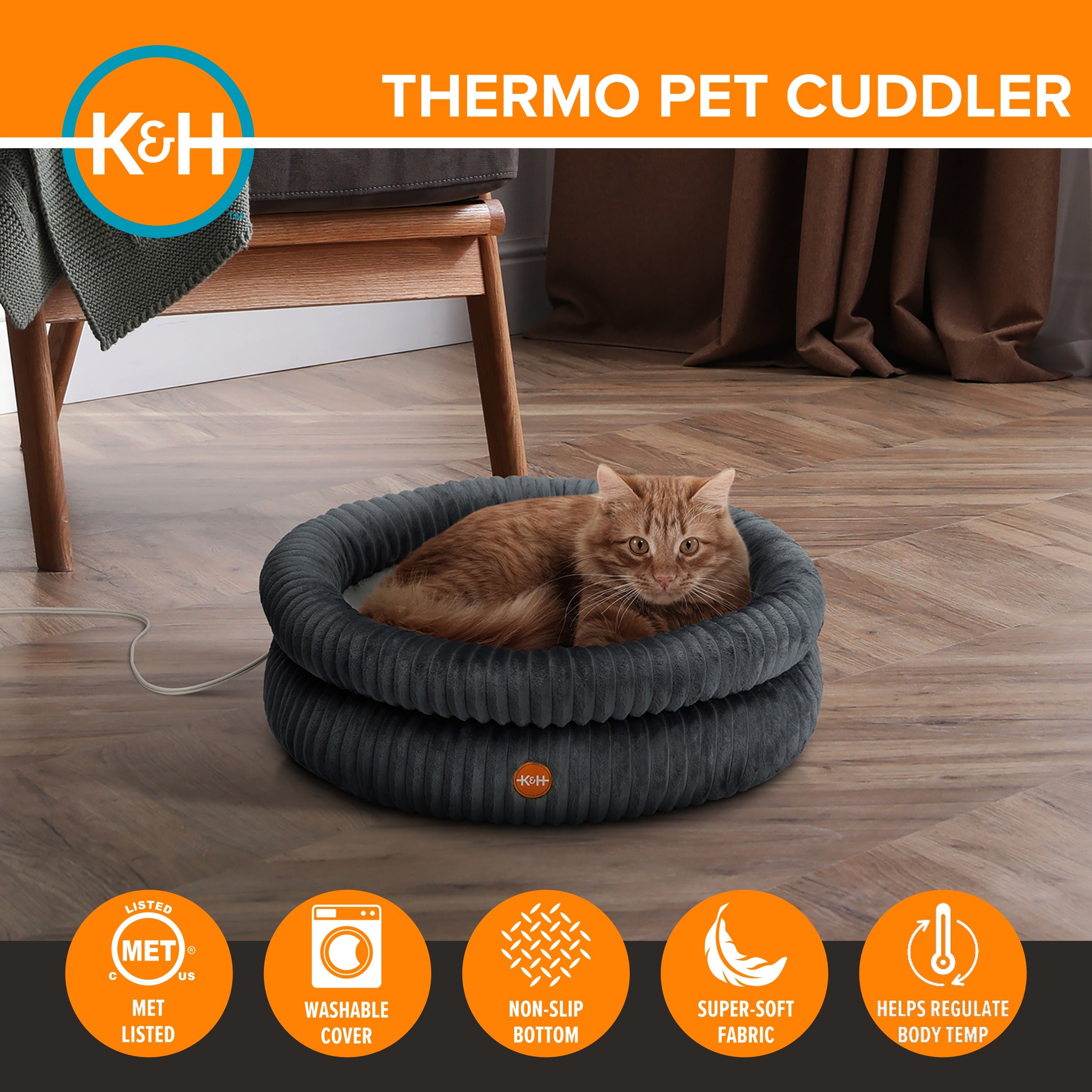 k-h-thermo-cuddler-lit-chauffant-chat-donut-56-cm image 2