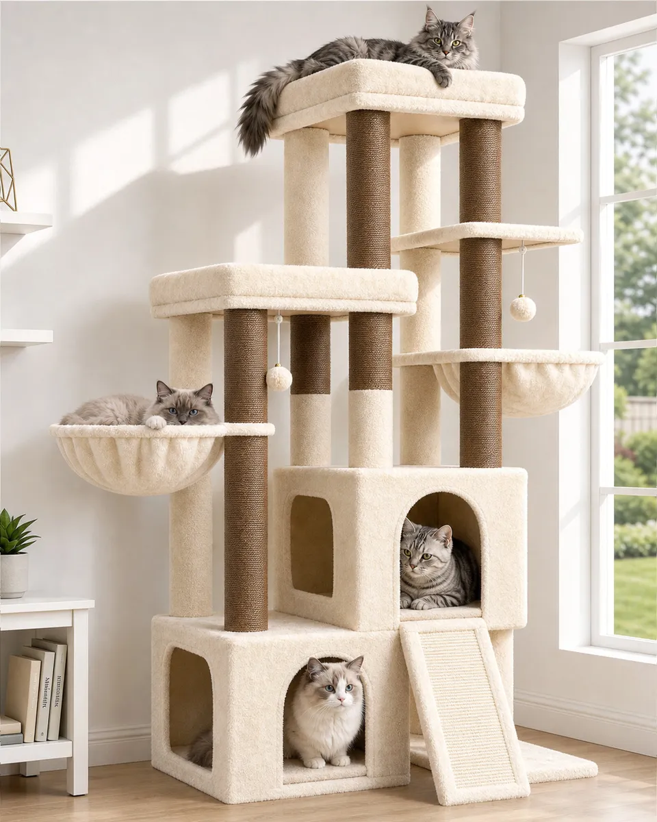 globlazer-s62-arbre-chat-62-pouces-beige-compact image 1