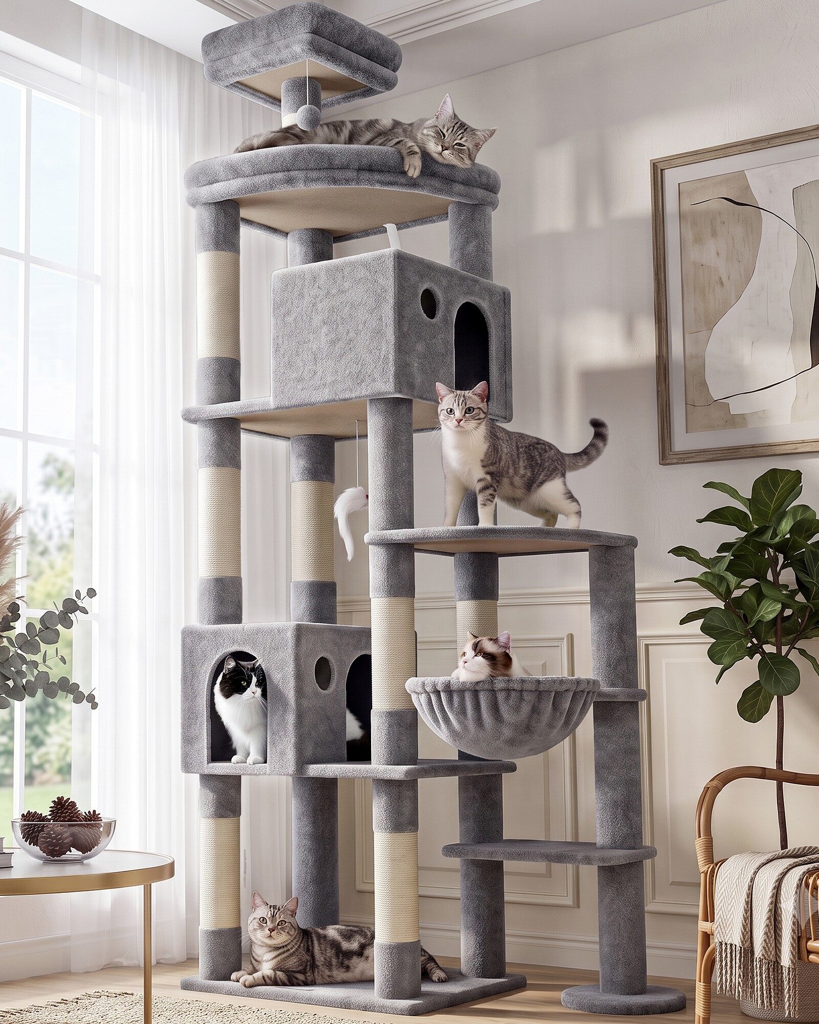 globlazer-f83-f-series-arbre-chat-gris-clair-83-pouces image 1