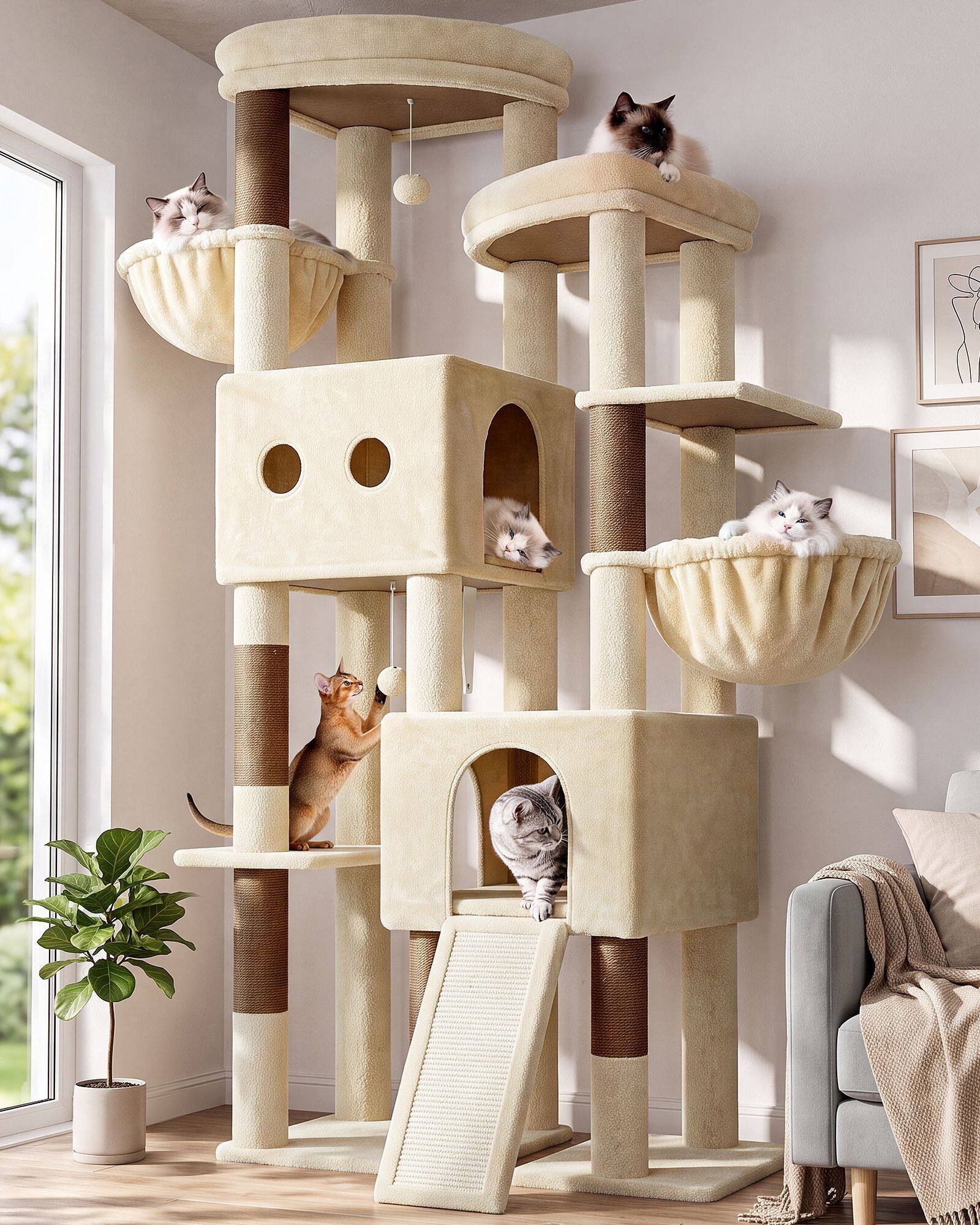 globlazer-s76e-arbre-chat-beige-193-cm image 1