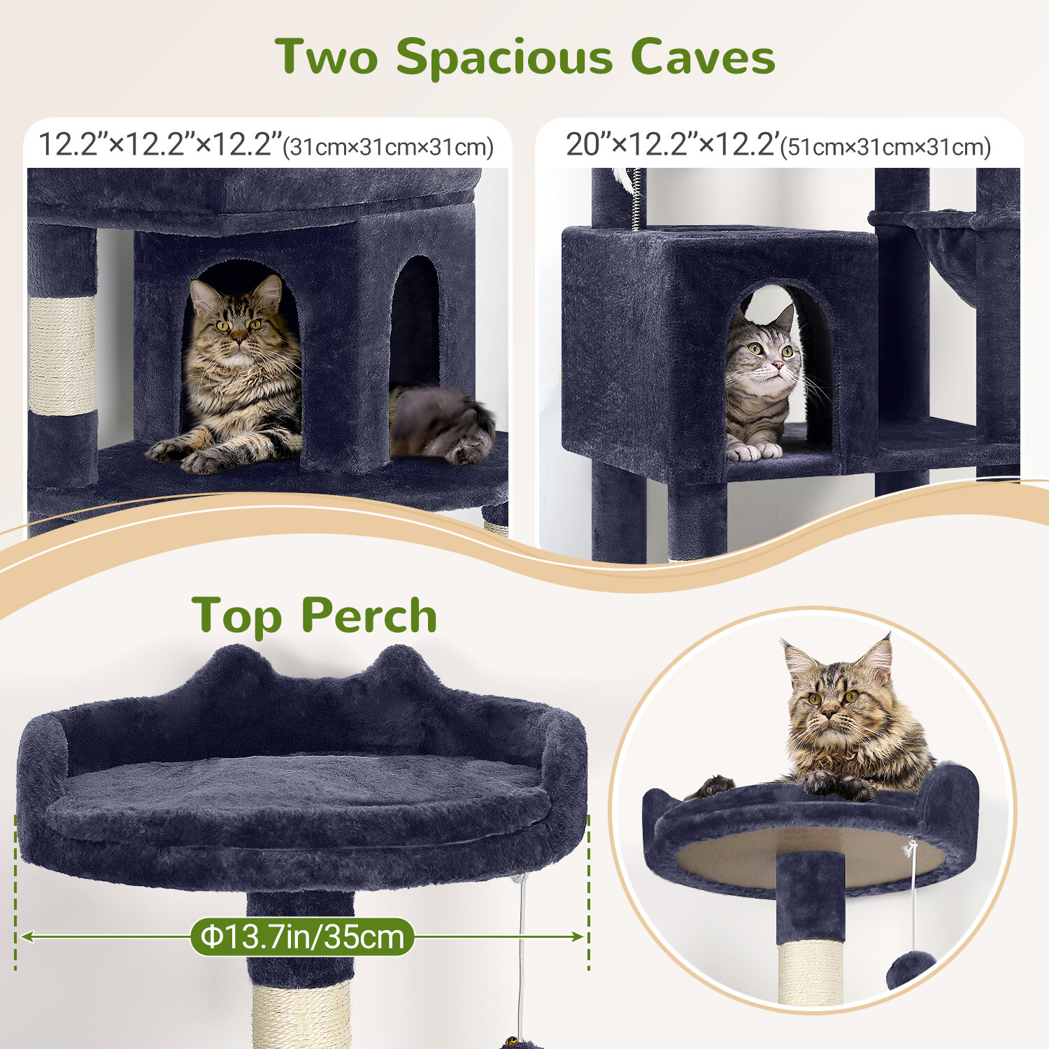 globlazer-s-series-s72-arbre-chat-gris-fonc-183-cm image 5
