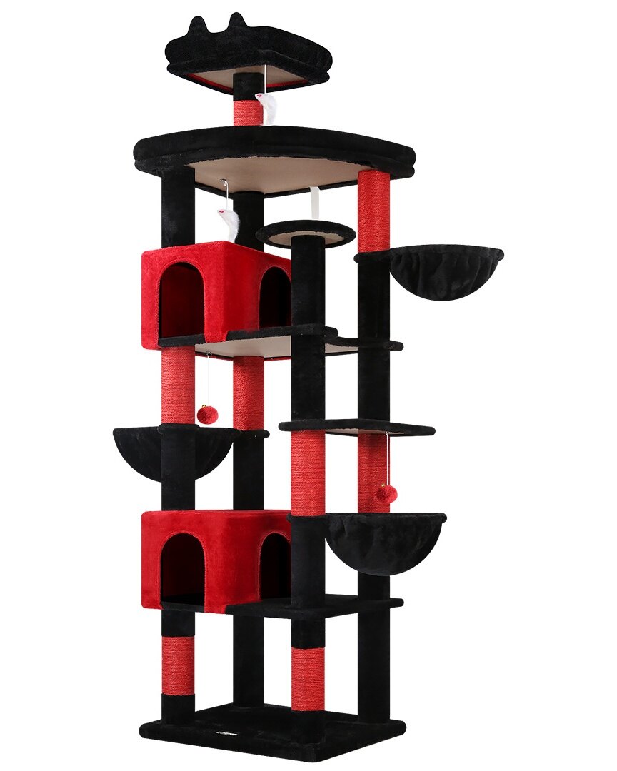 globlazer-s82-arbre-chat-rouge-noir-gothique-82-pouces-xxl image 2