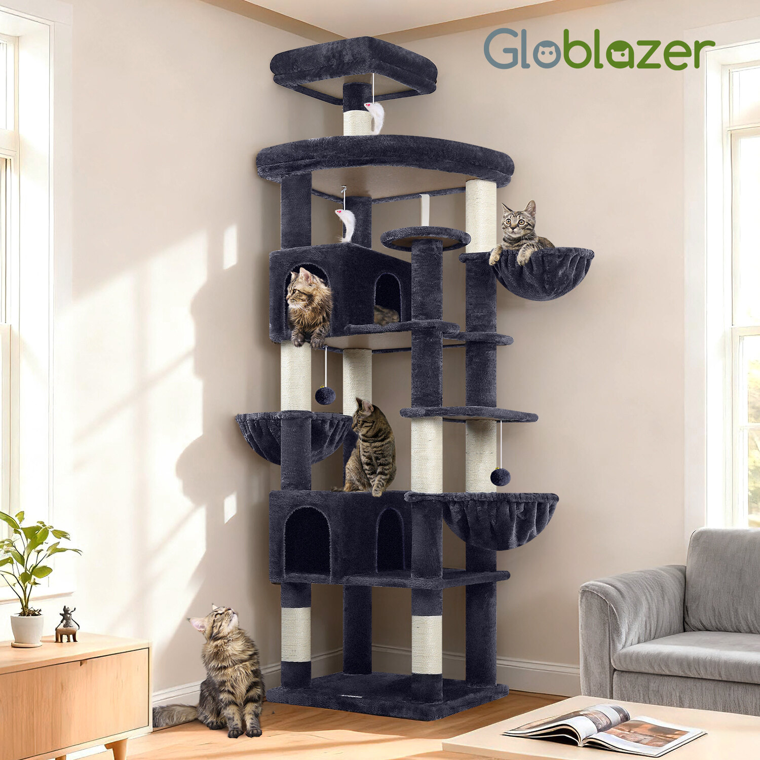 globlazer-s82-arbre-chat-gris-fonc-82-pouces-grand image 8