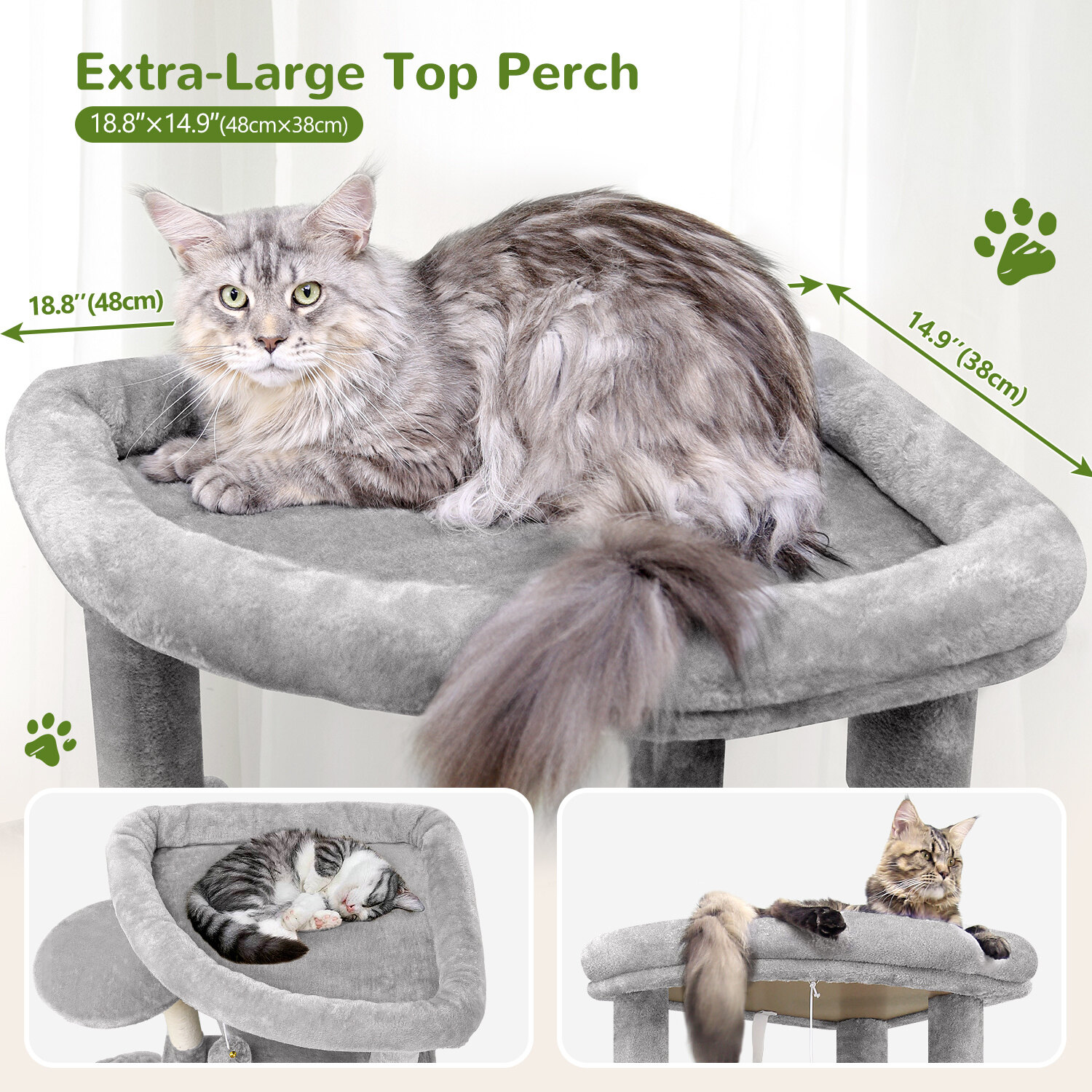 globlazer-c66-arbre-chat-168-cm-gris-clair-panier image 3