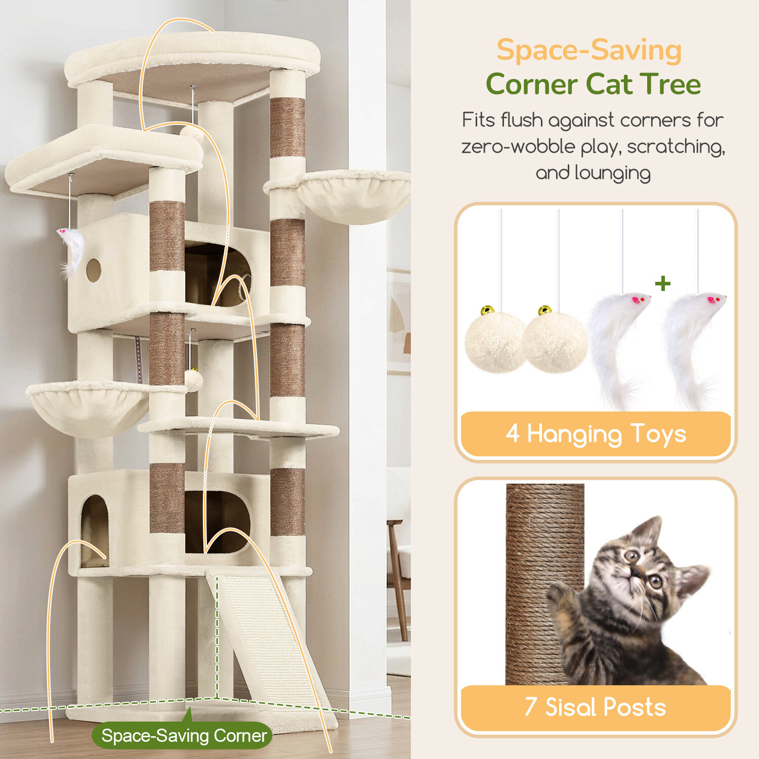 globlazer-s-series-s80c-arbre-chat-beige-80-pouces-grand image 6