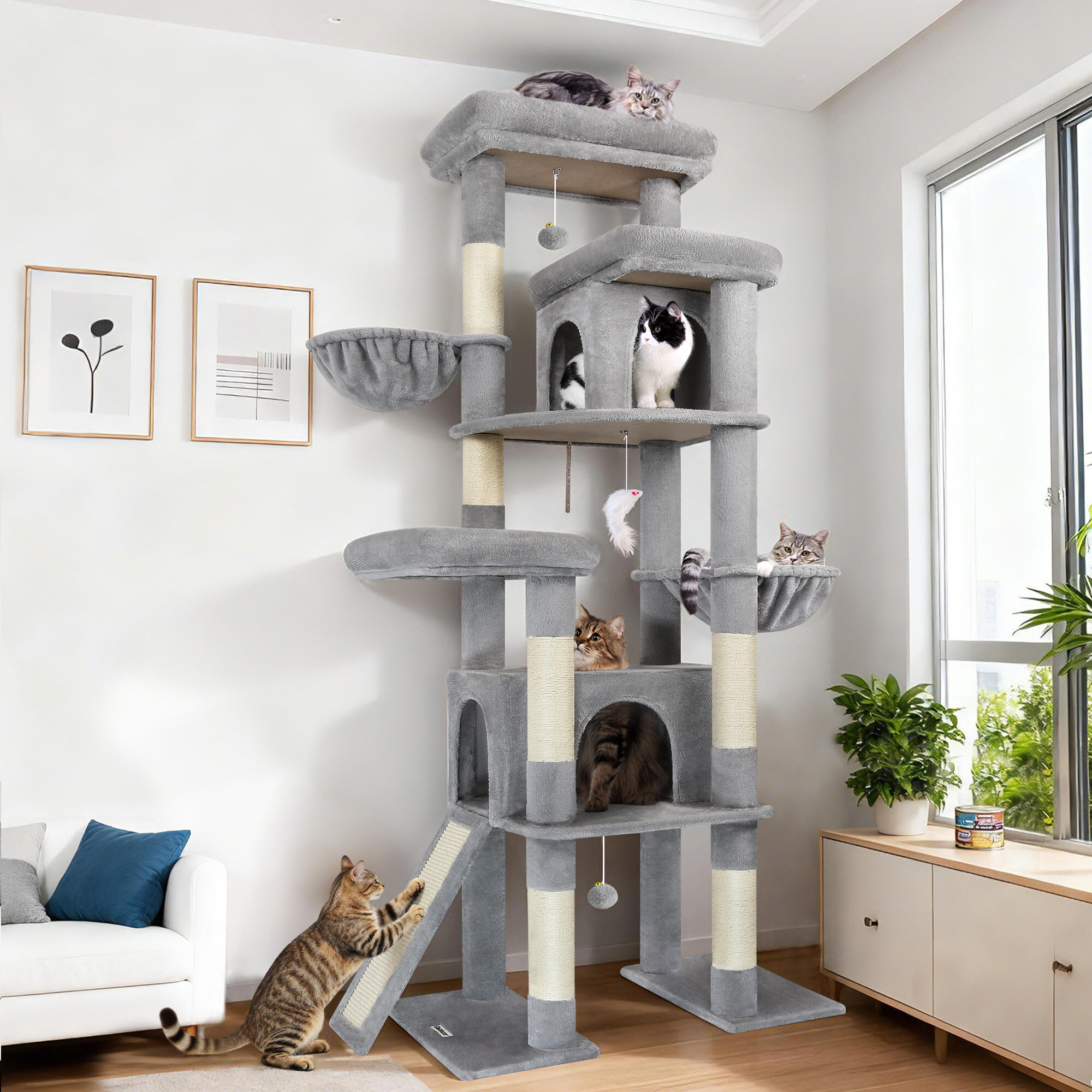 globlazer-s-series-s78-arbre-chat-gris-clair-198-cm-poteau image 1