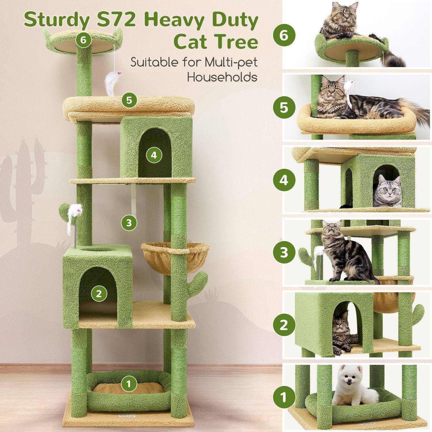 globlazer-s72-arbre-chat-cactus-vert-183-cm-grand image 3