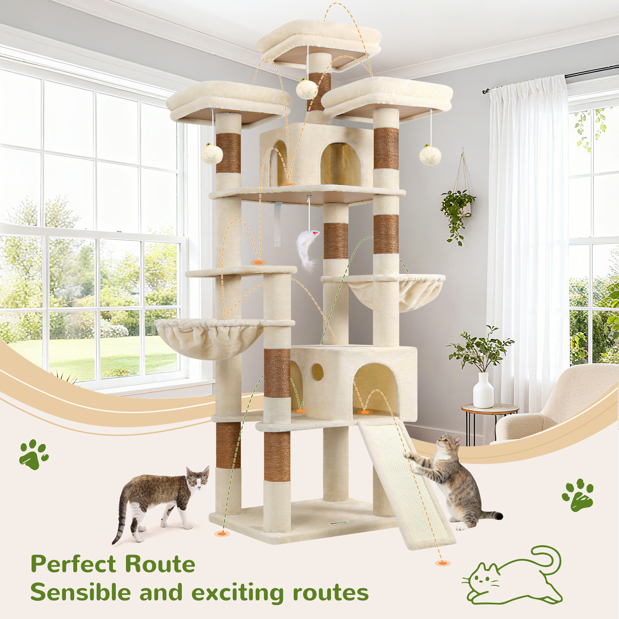 globlazer-f83d-arbre-chat-grand-beige-211-cm image 7