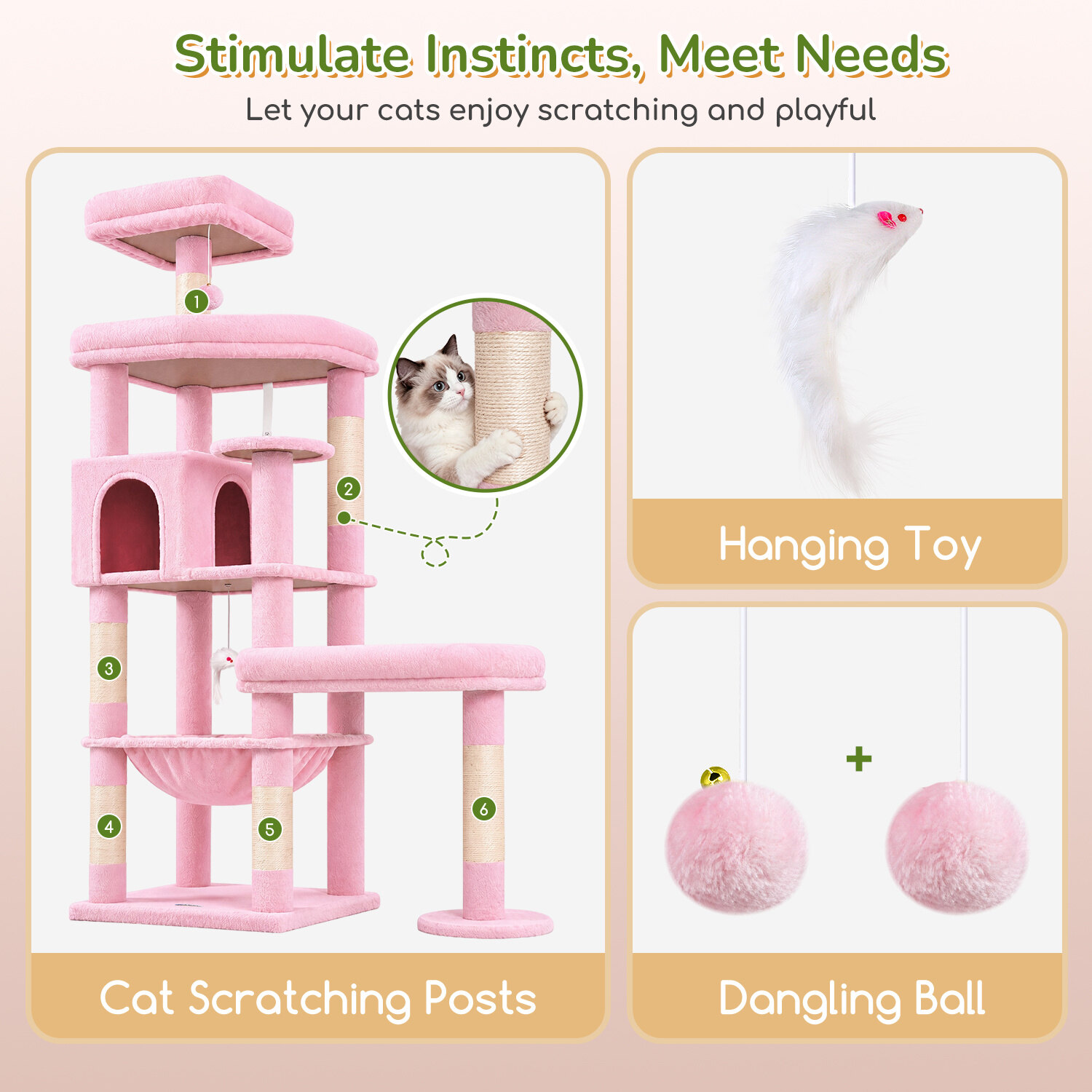 globlazer-s65-arbre-chat-rose-165-cm image 7