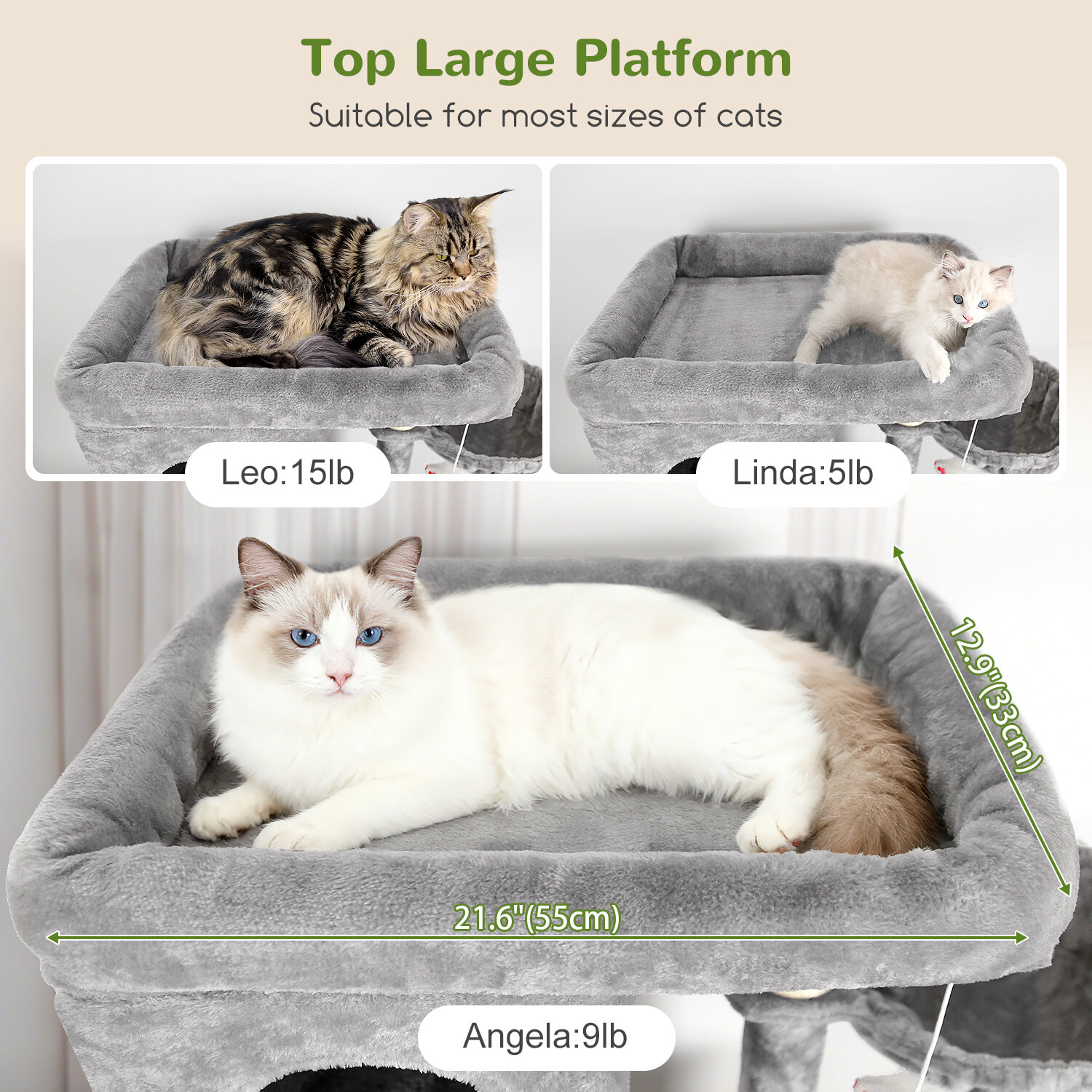 globlazer-f-series-f80f-arbre-chat-gris-clair-80-pouces image 3