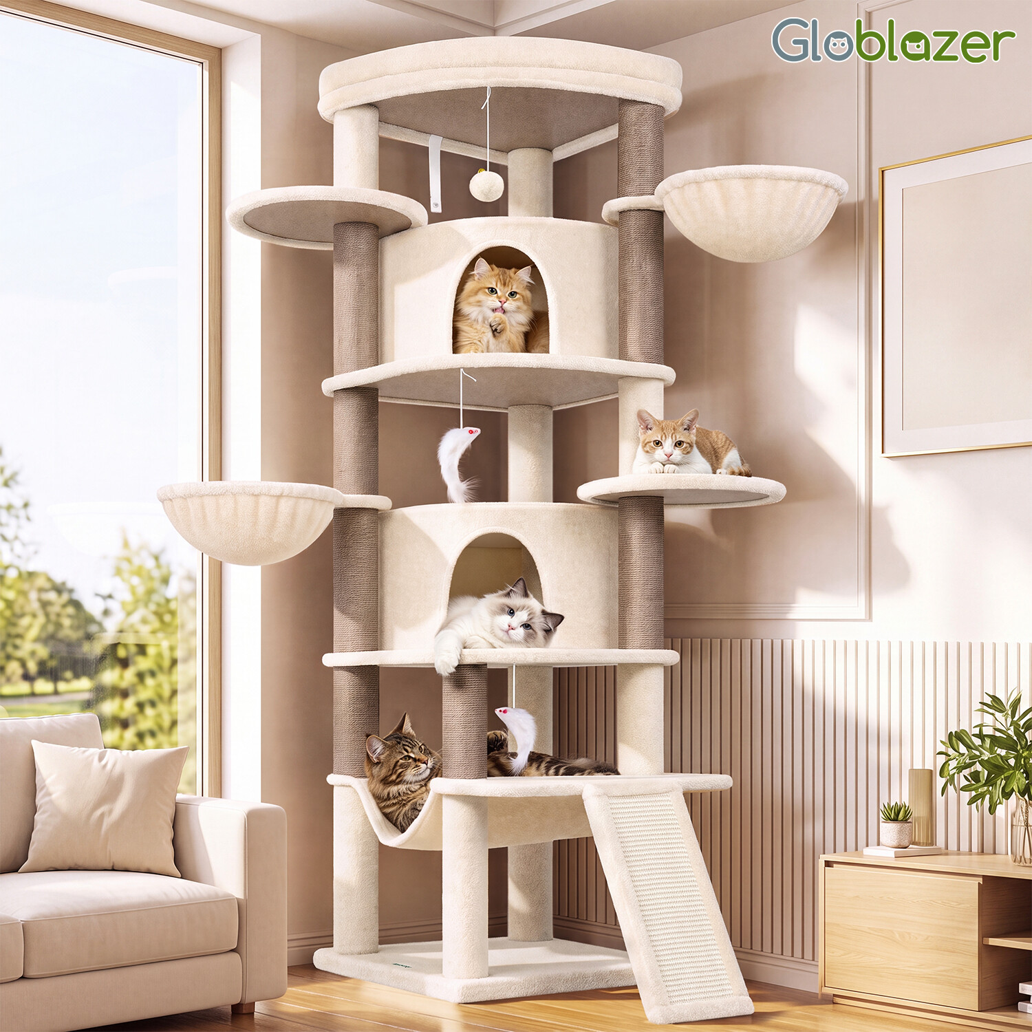 globlazer-c-series-c73-arbre-chat-beige-185-cm image 8