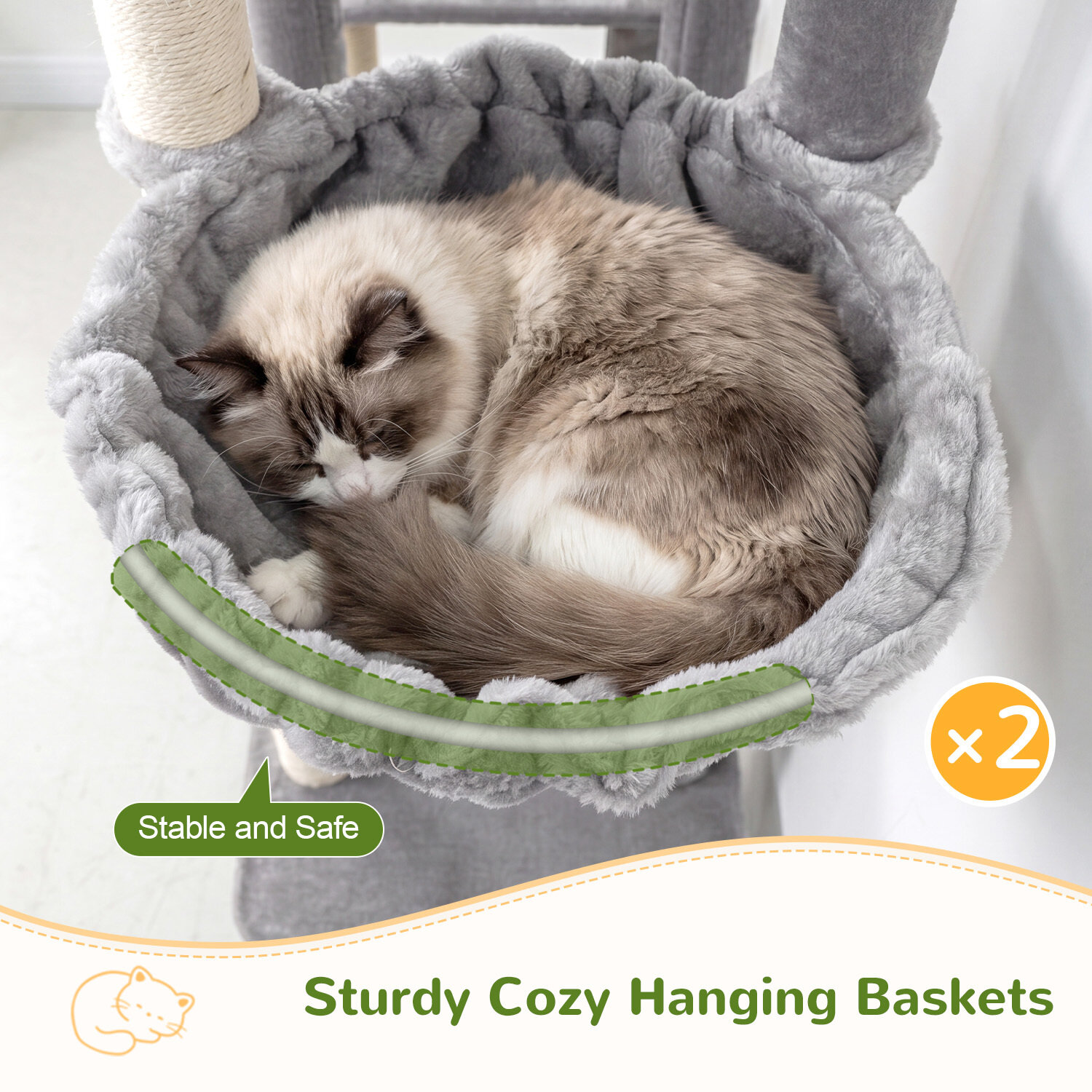 globlazer-s62-arbre-chat-gris-clair-157-cm-grand image 7
