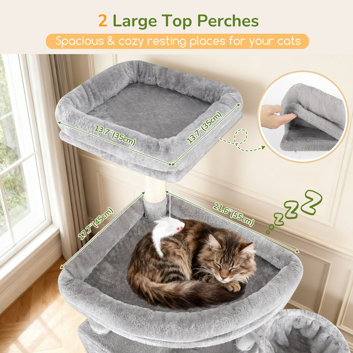 globlazer-s-series-s82-arbre-chat-gris-clair-82-pouces-robuste image 3
