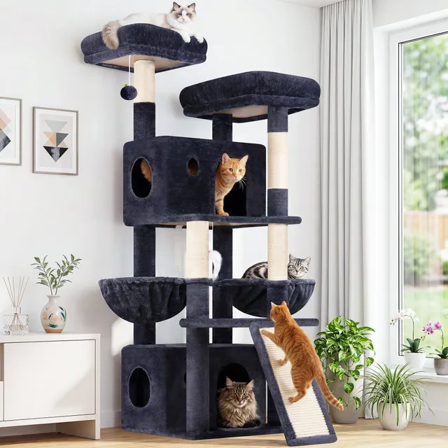 globlazer-f64b-arbre-chat-163-cm-gris-fonc image 1
