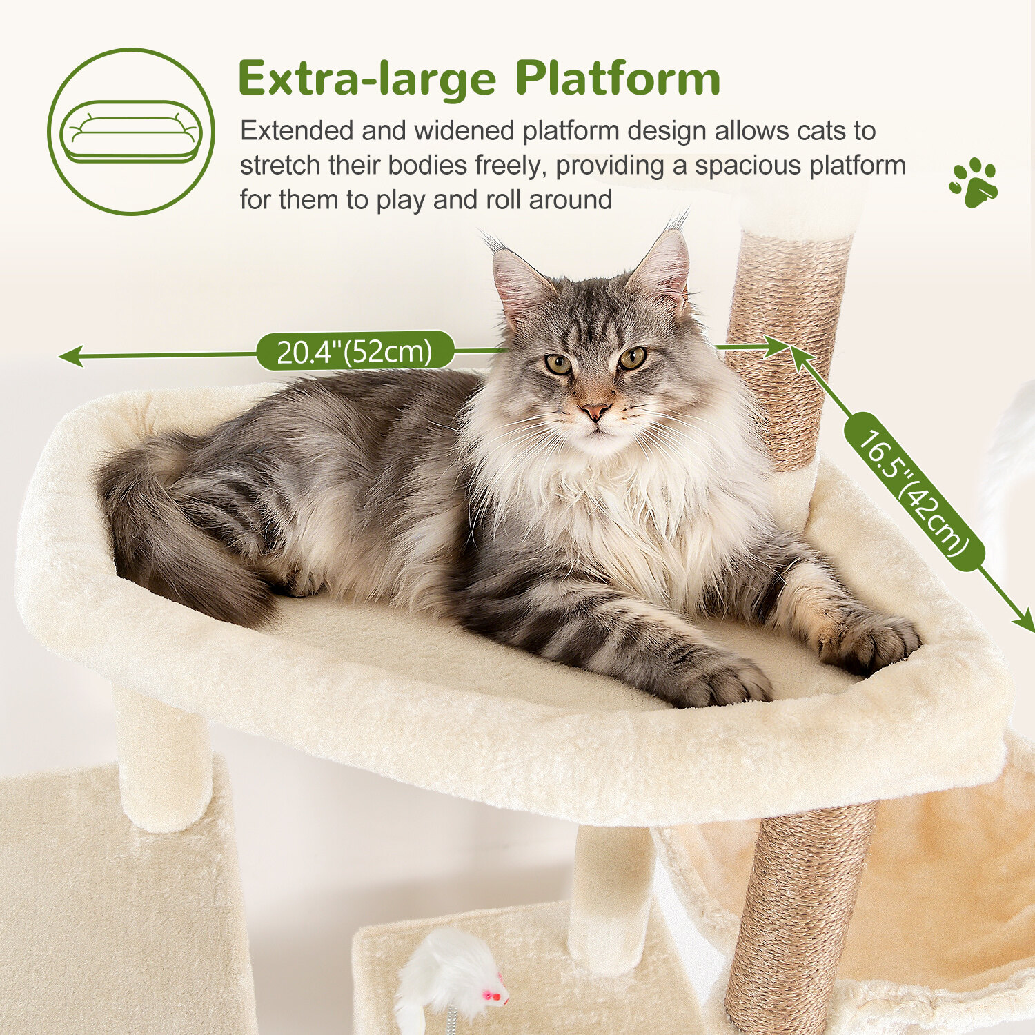 globlazer-s-series-s68-arbre-chat-beige-68-pouces-grand image 3