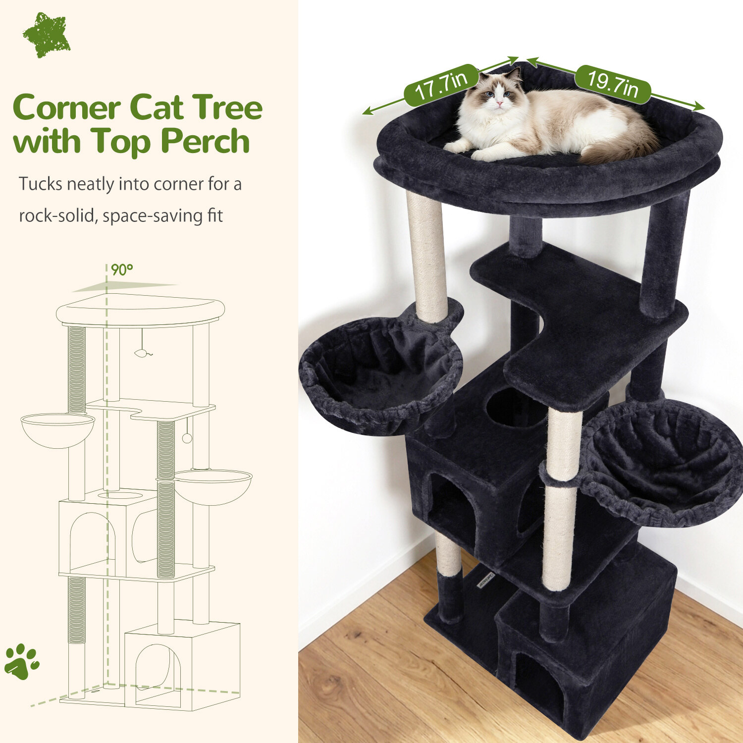 globlazer-c64-arbre-chat-163-cm-gris-fonc-grand-chat image 3