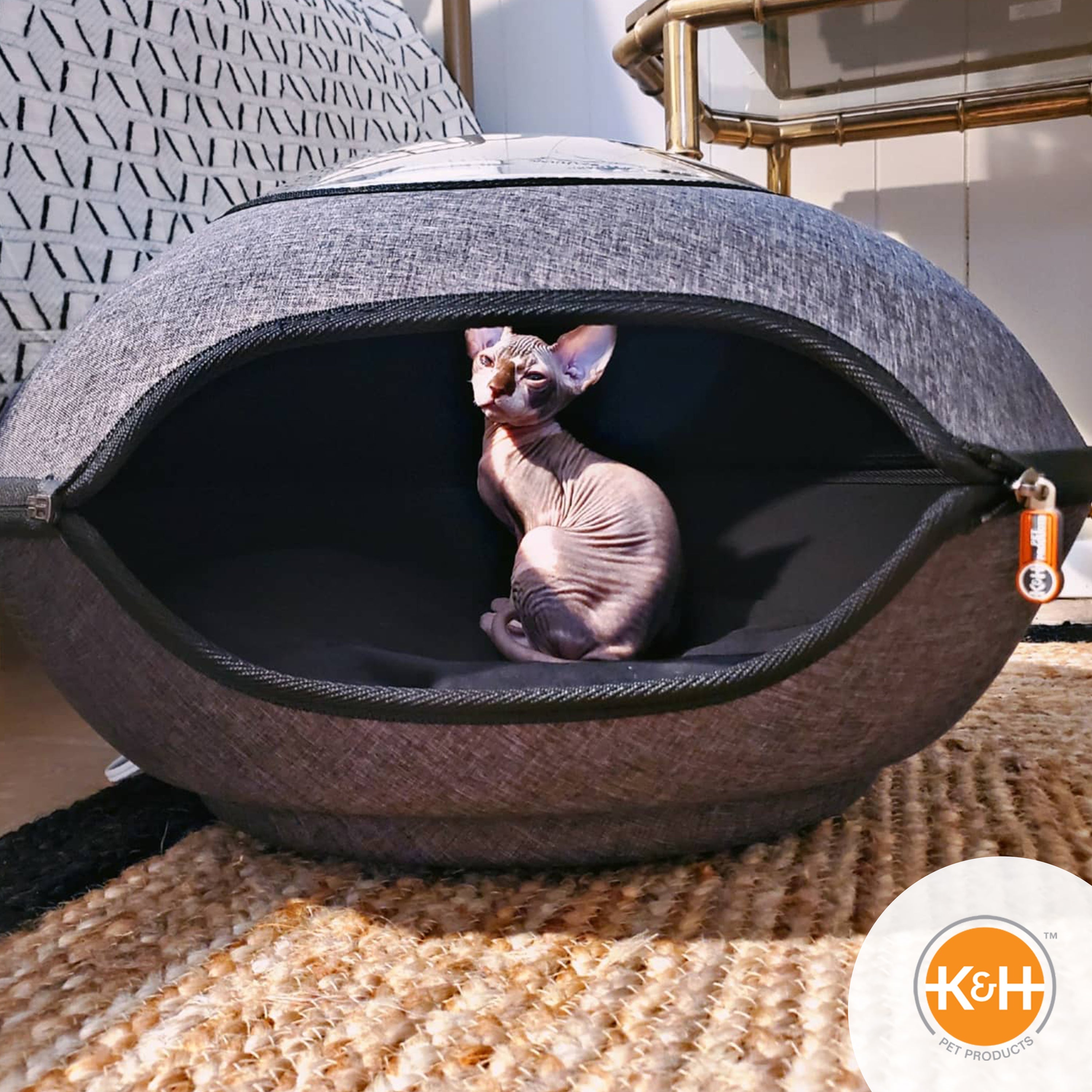 k-h-thermo-lookout-pod-lit-chauffant-chat-gris-rouge-4w image 3