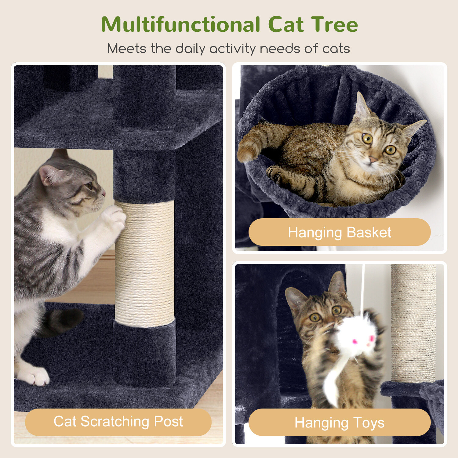 globlazer-f66-arbre-chat-66-pouces-gris-fonc image 4