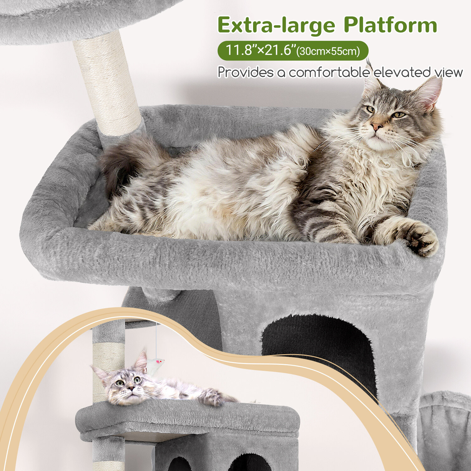 globlazer-s-series-s72-arbre-chat-gris-clair-72-pouces-robuste image 3