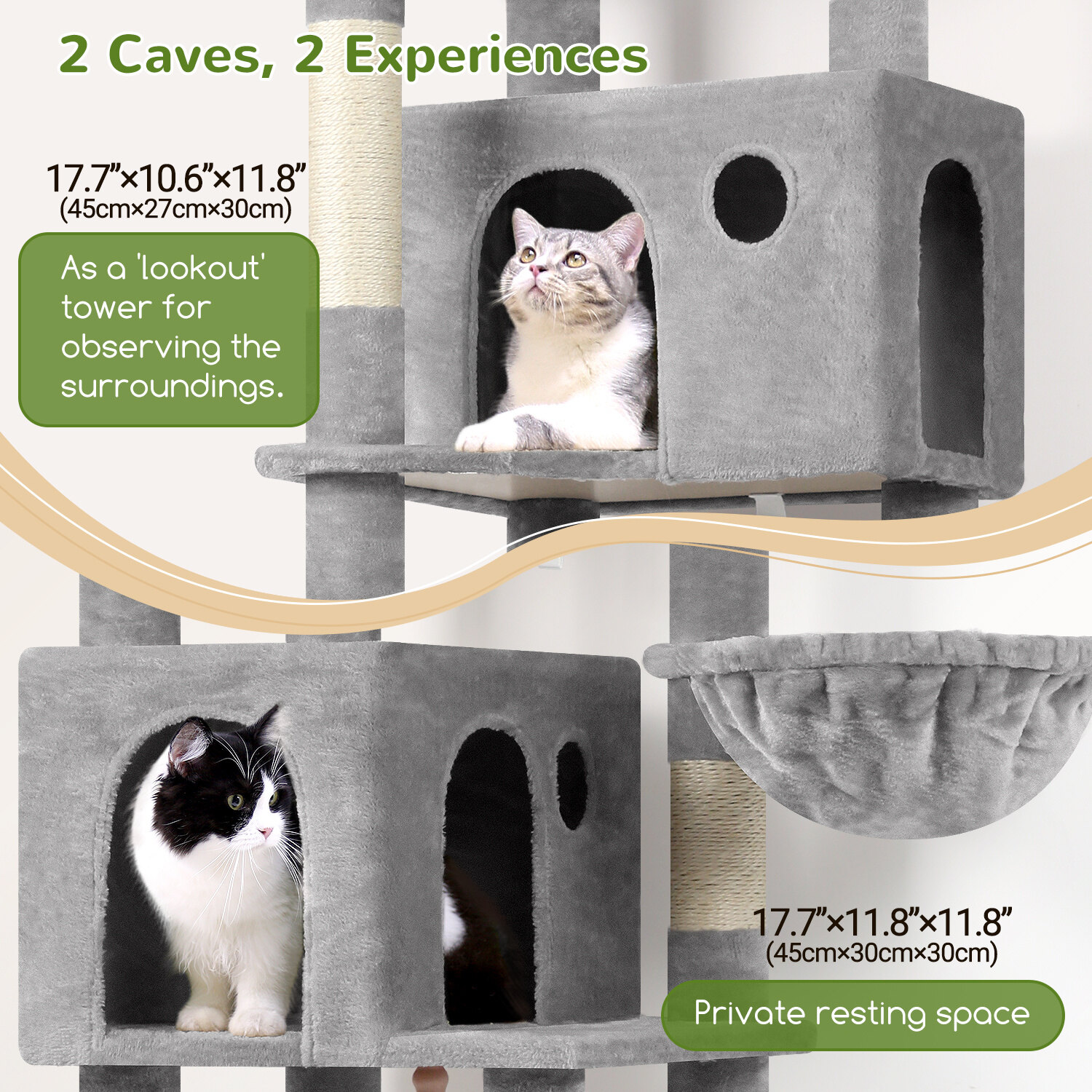 globlazer-f70b-arbre-chat-gris-clair-178-cm image 3