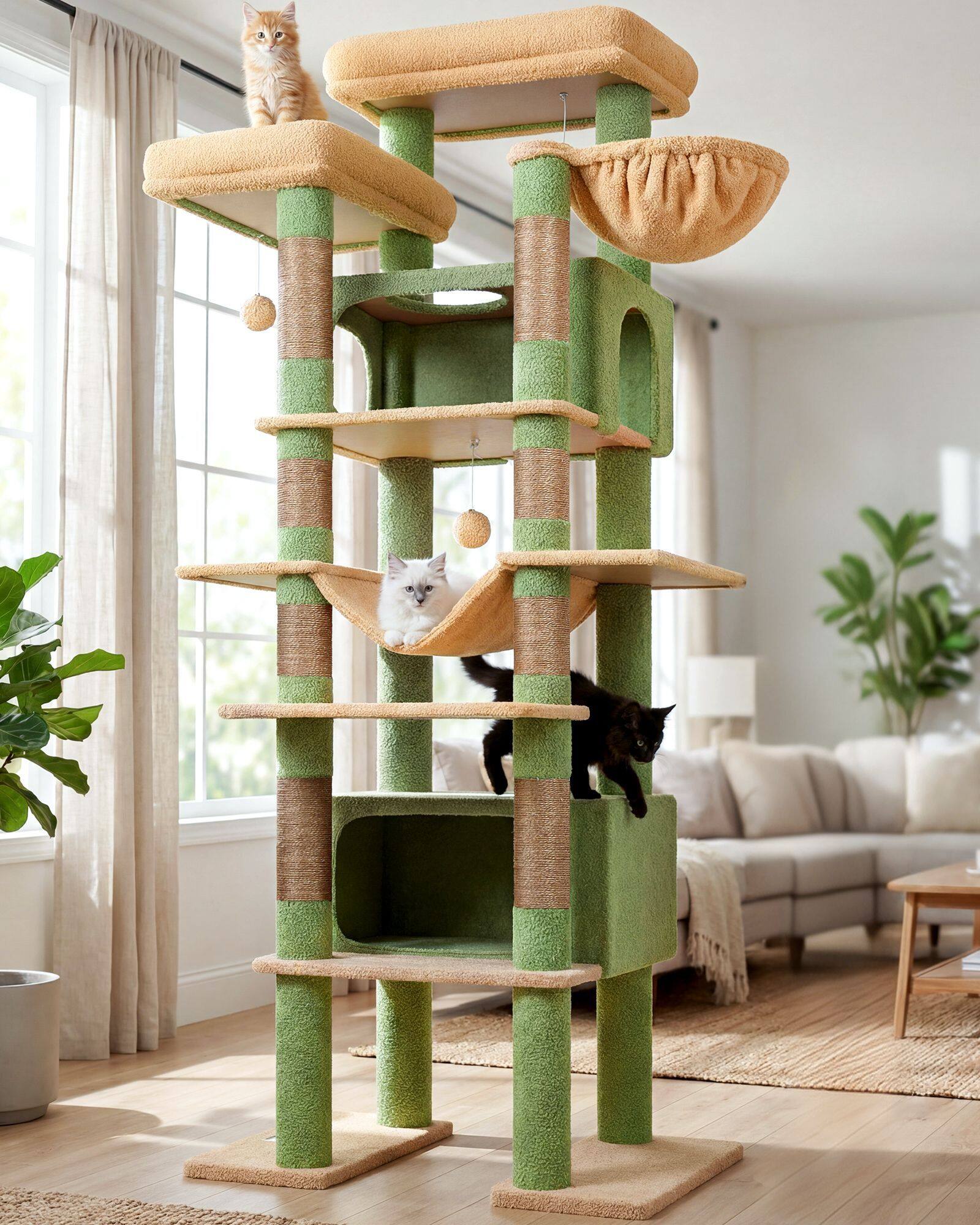 globlazer-f-series-f83b-arbre-chat-vert-cactus-83-pouces image 1