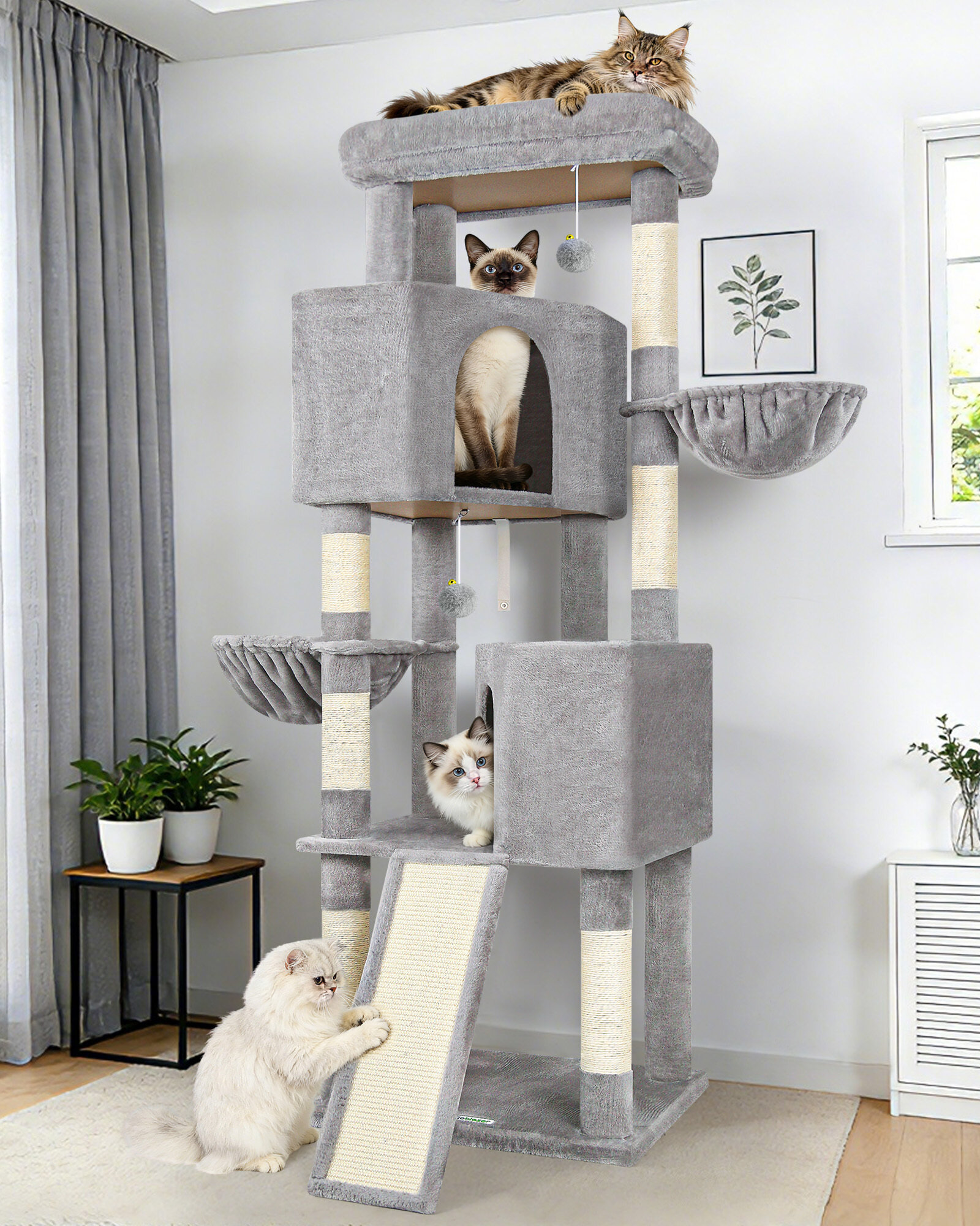 globlazer-s69b-arbre-chat-gris-clair-175-cm-haut image 1