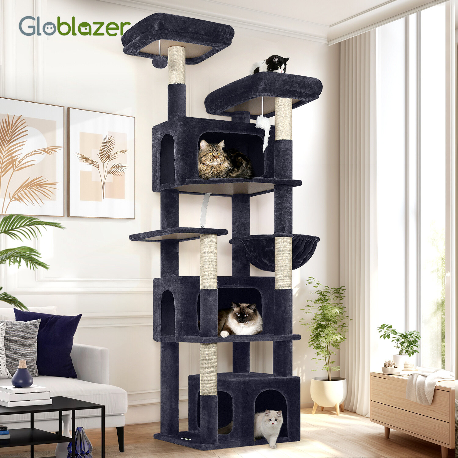 globlazer-s77-arbre-chat-gris-fonc-77-pouces-robuste-xxl image 8