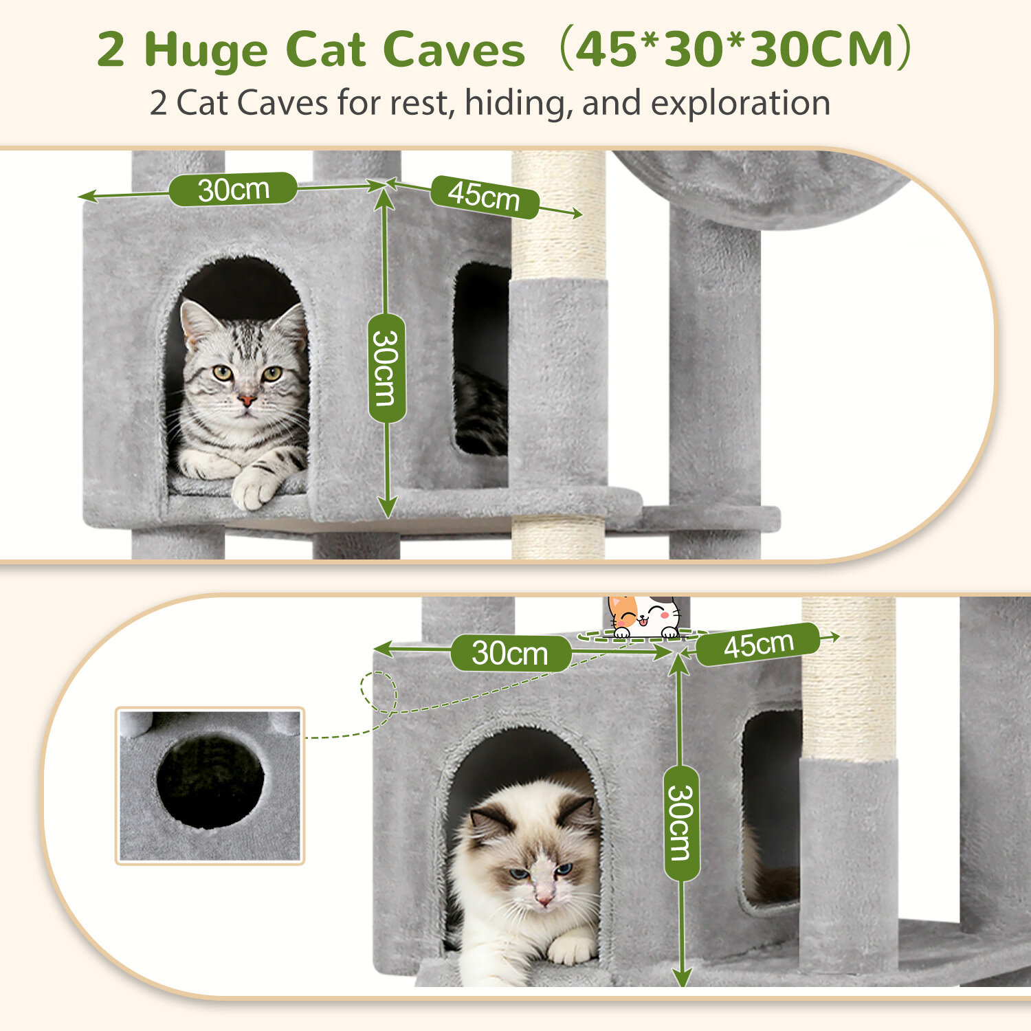 globlazer-c-series-c80-arbre-chat-gris-clair-80-pouces image 5