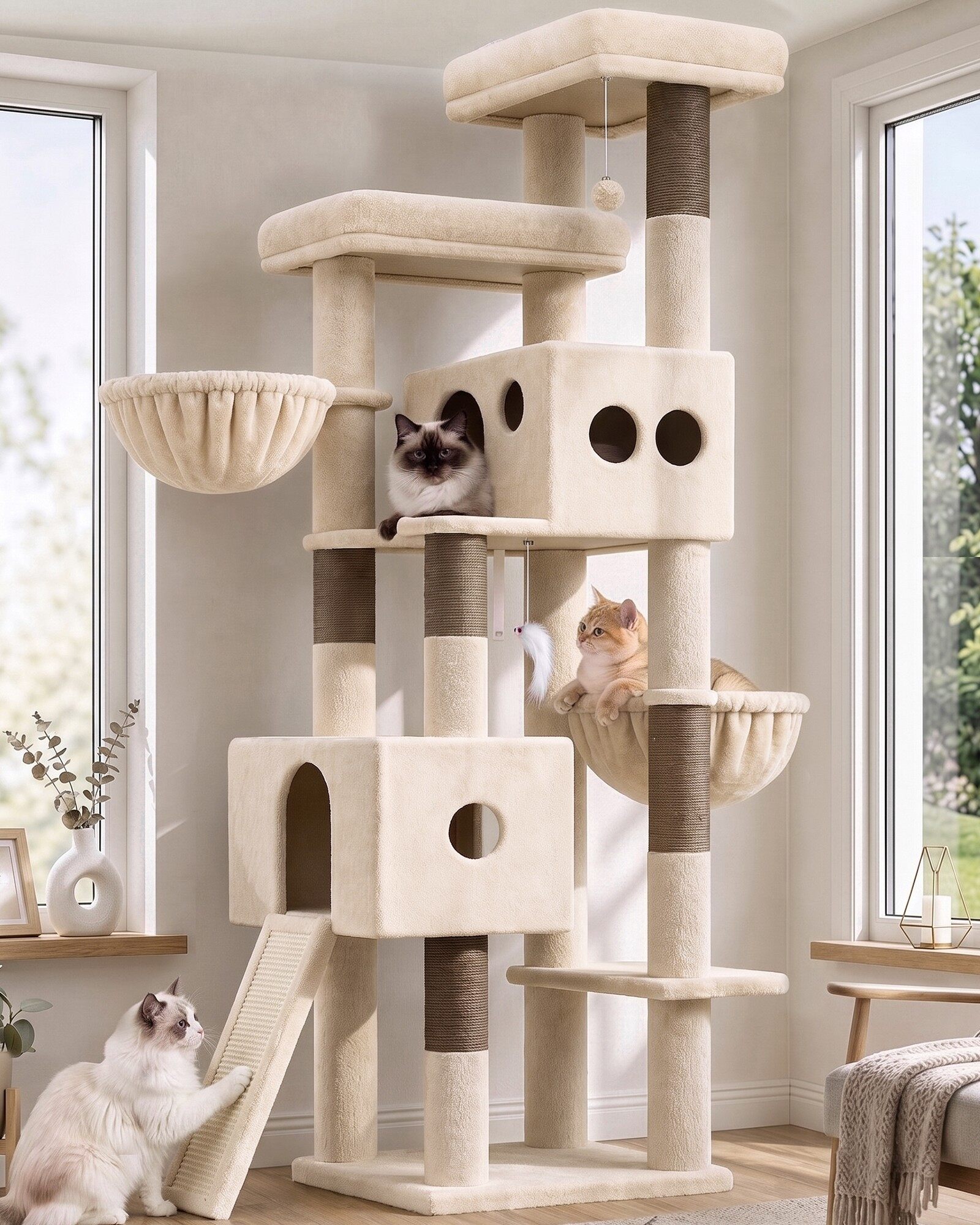 globlazer-s77d-arbre-chat-beige-195-cm-xxl image 1