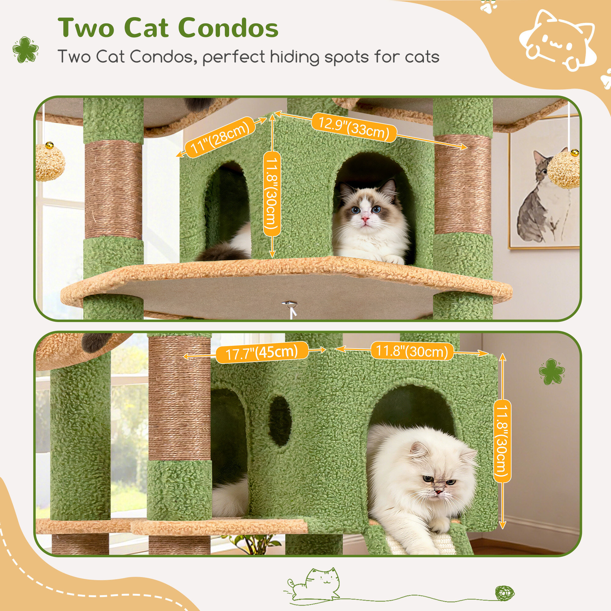 globlazer-f83d-arbre-a-chat-vert-cactus-211-cm image 4