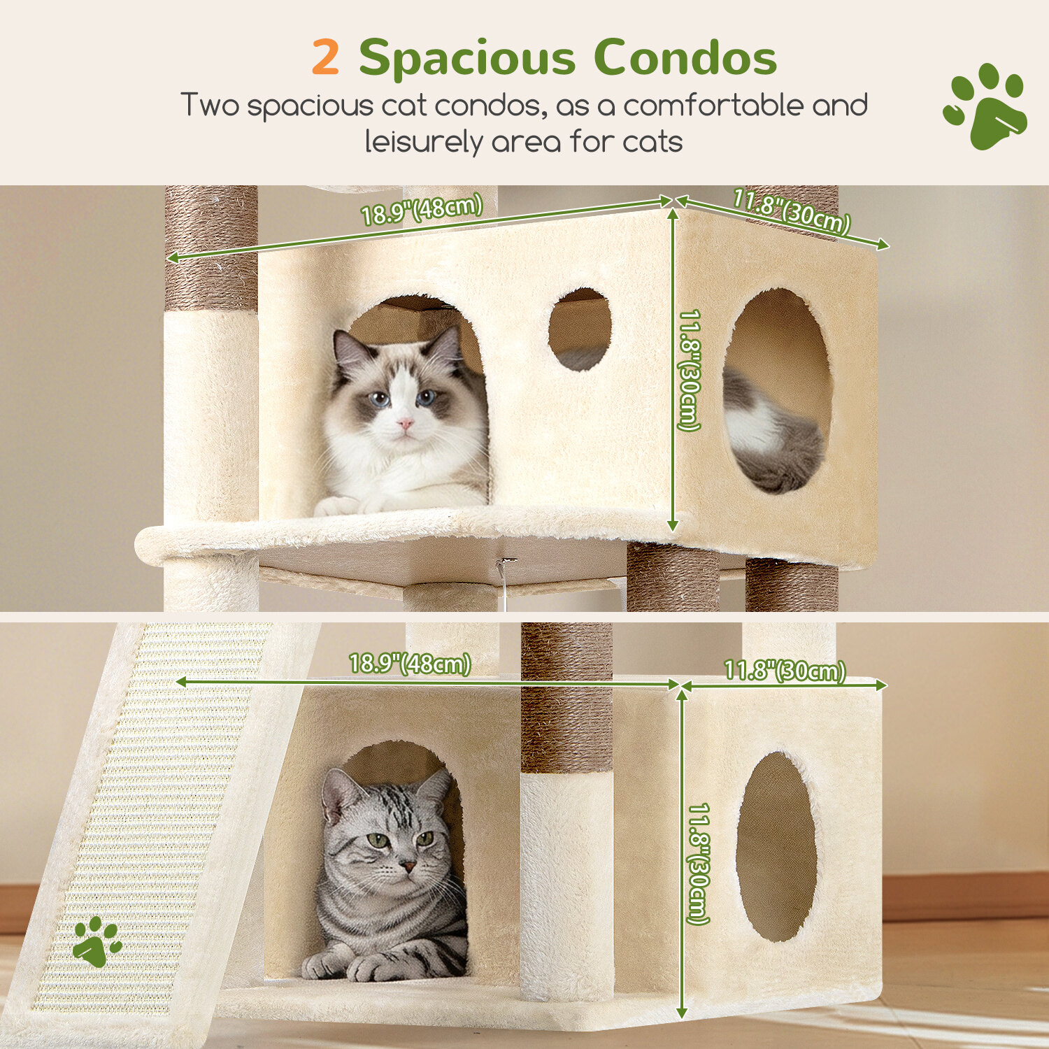 globlazer-f-series-f73c-arbre-chat-beige-185-cm image 4