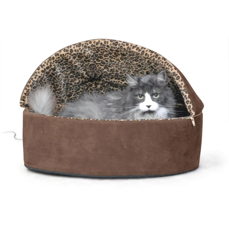 k-h-thermo-kitty-bed-deluxe-lit-chauffant-chat-mocha-small image 1